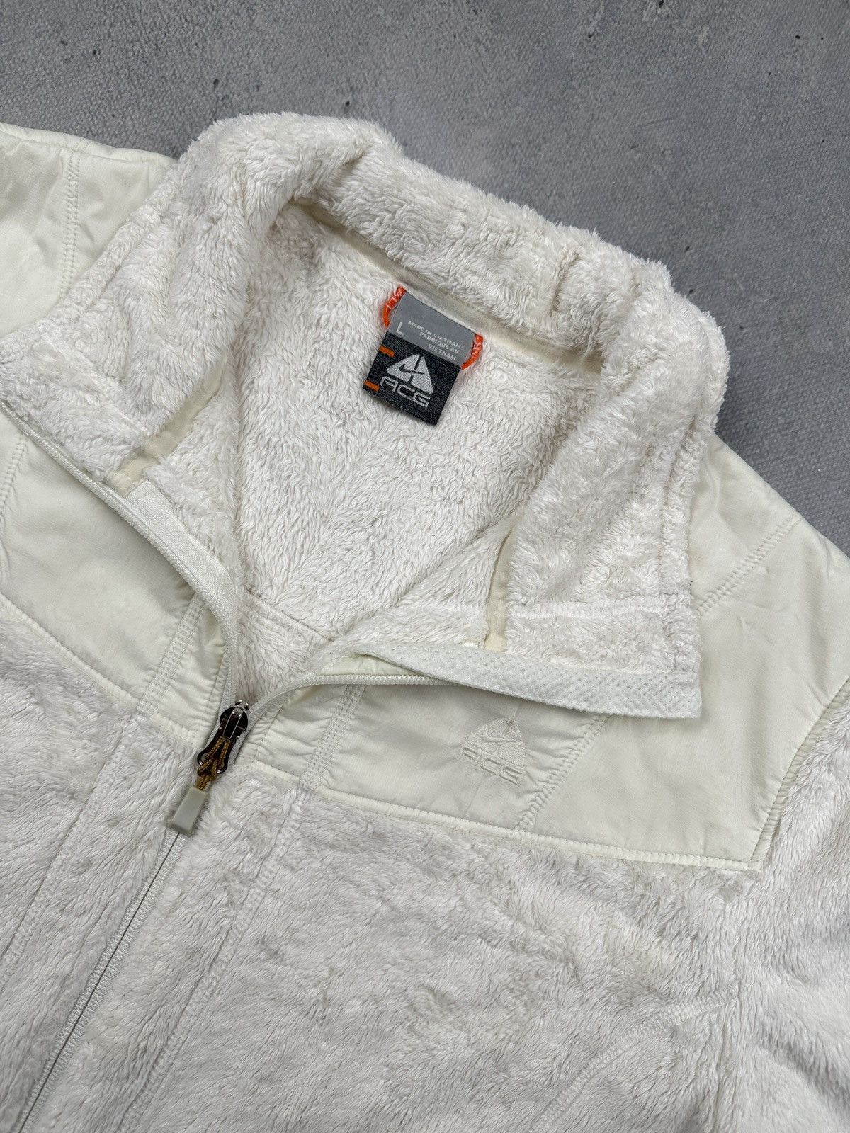 Nike ACG Nike ACG Vintage Sherpa Teddy Fleece Jacket White Full Zip Size L / US 10 / IT 46 - 5 Thumbnail