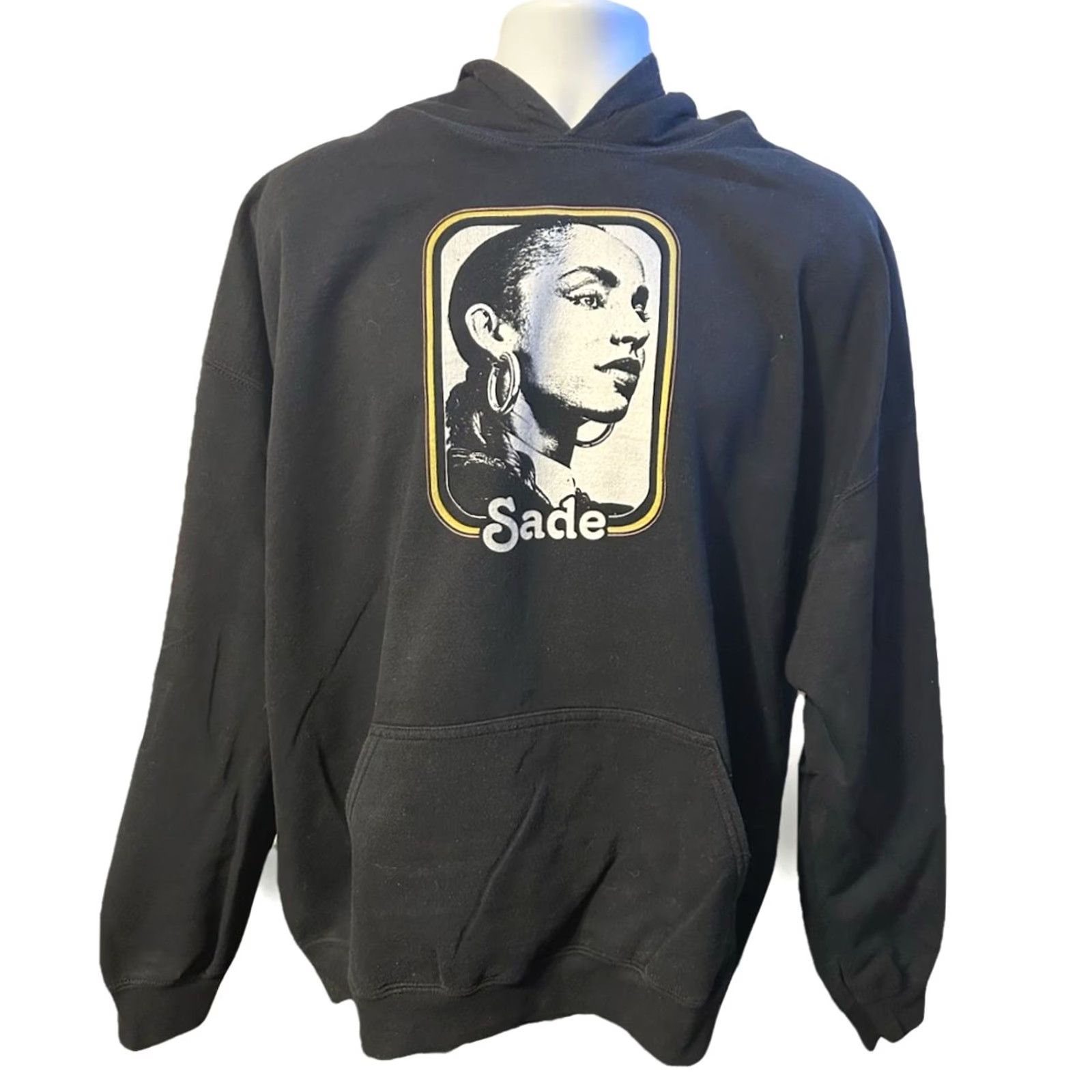 Gildan Sade Face Graphic Hoodie Adult 3XL Black Kangaroo Pocket Hoodie Gildan Heavy Blend Pullover Unisex Mens Womens Sweatshirt Graphic Print Hooded Pockets Size US XXL / EU 58 / 5 - 4 Thumbnail