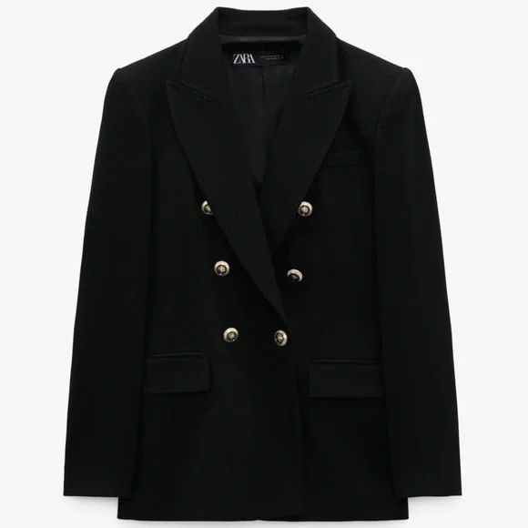Zara Double Breasted Blazer with Gold Size M
