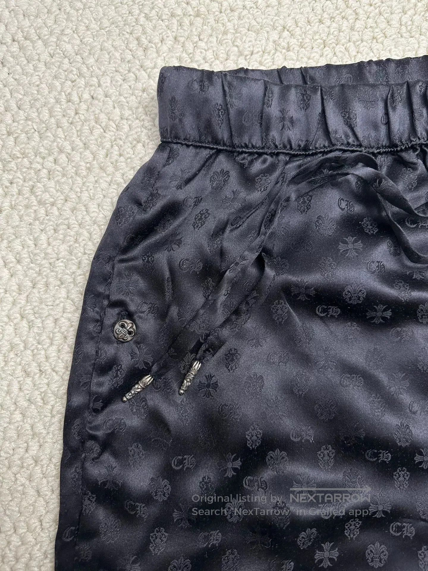 Chrome Hearts Chrome Hearts Black Silk Sleep Pants XL. Size US 34 / EU 50 - 3 Thumbnail