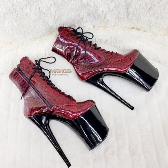 Other Brand new Pleaser Adore Red Snake 7" High Heel Platform Ankl Size US 12 / IT 42 - 5 Thumbnail