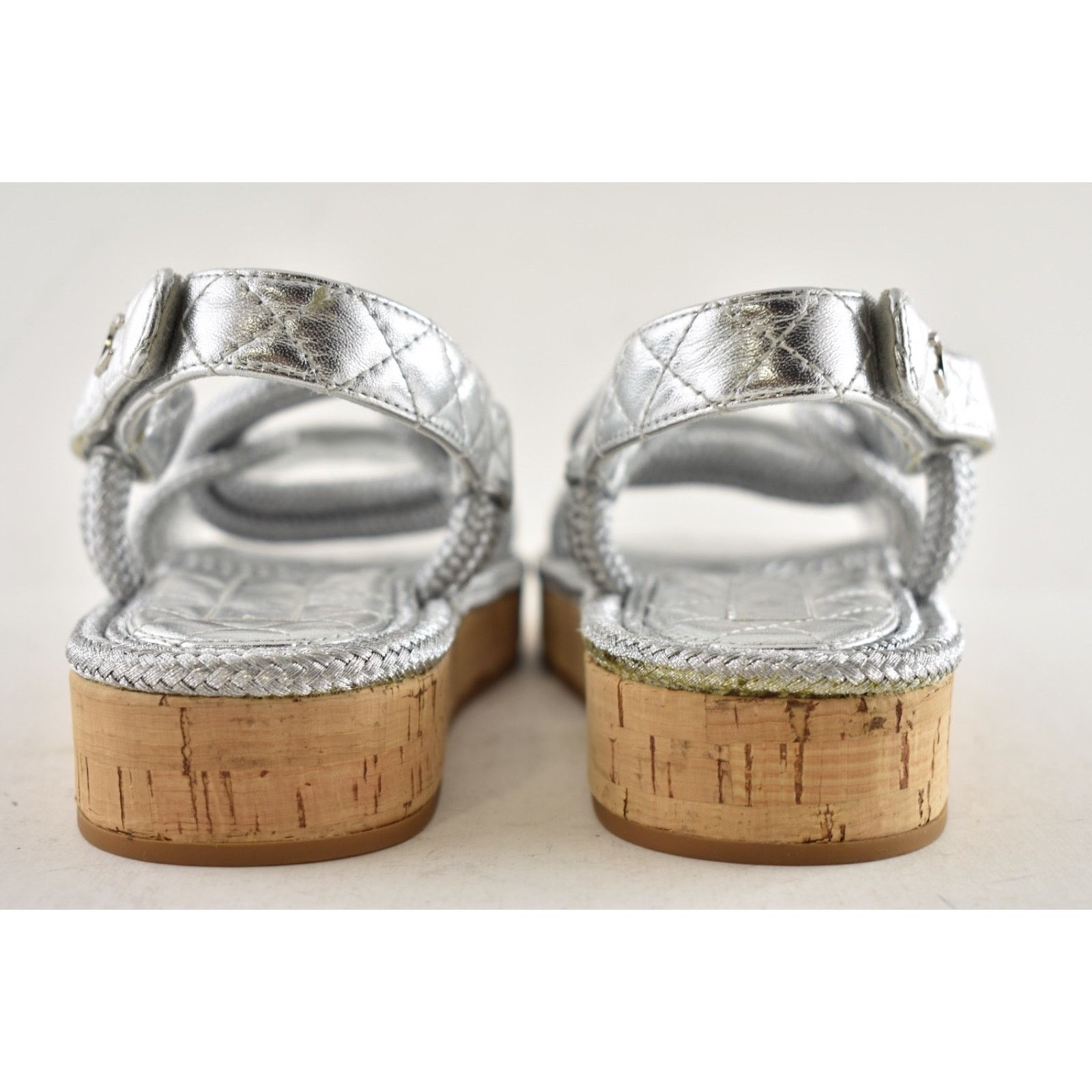 Chanel Chanel 20S Silver Cord Rope CC Logo Quilted Ankle Strap Size US 6 / IT 36 - 14 Thumbnail