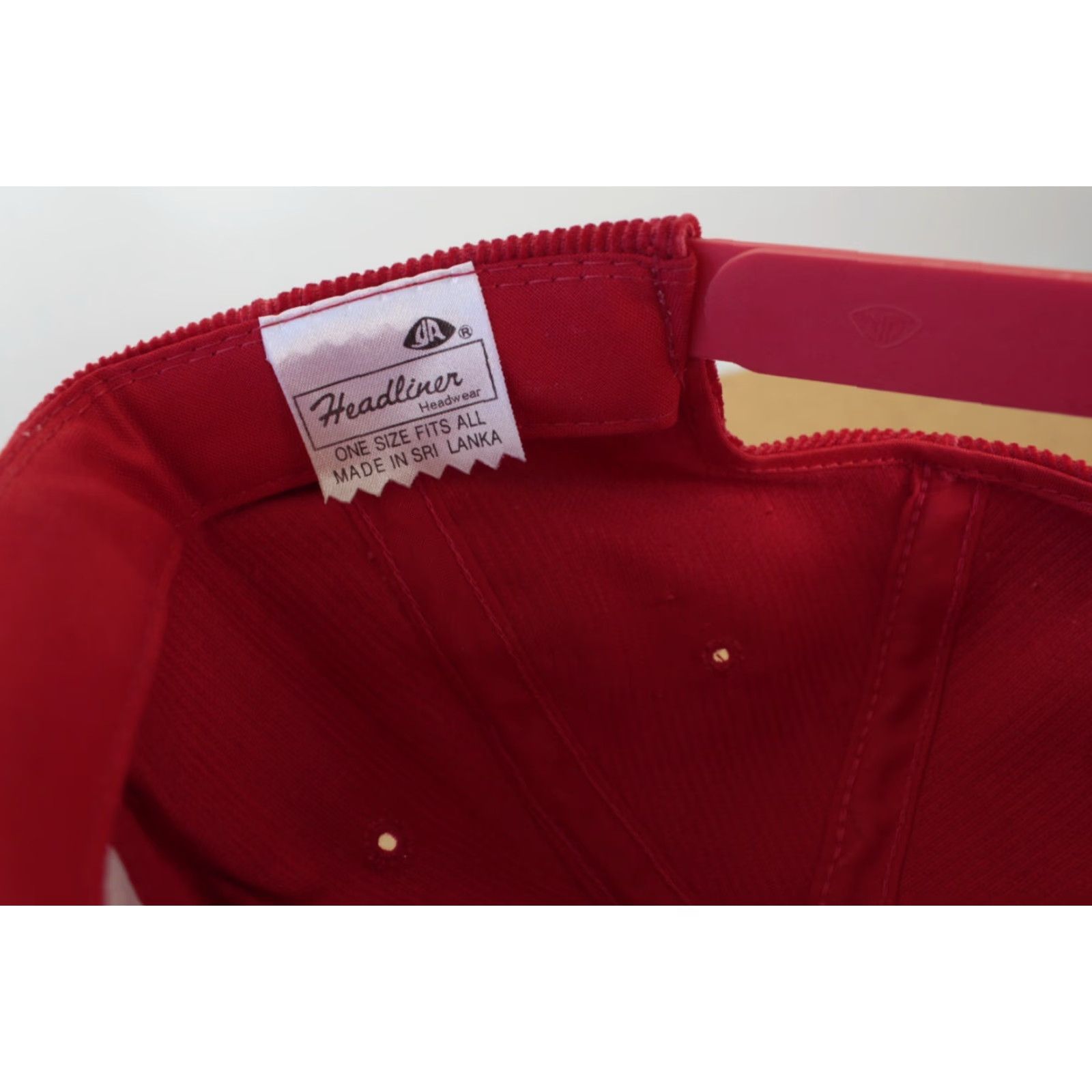 Vintage VINTAGE Headliners Trucker Hat Corduroy Red 80's Mechanic Workwear Adjustable Hat Mens/Adults Size ONE SIZE - 6 Thumbnail