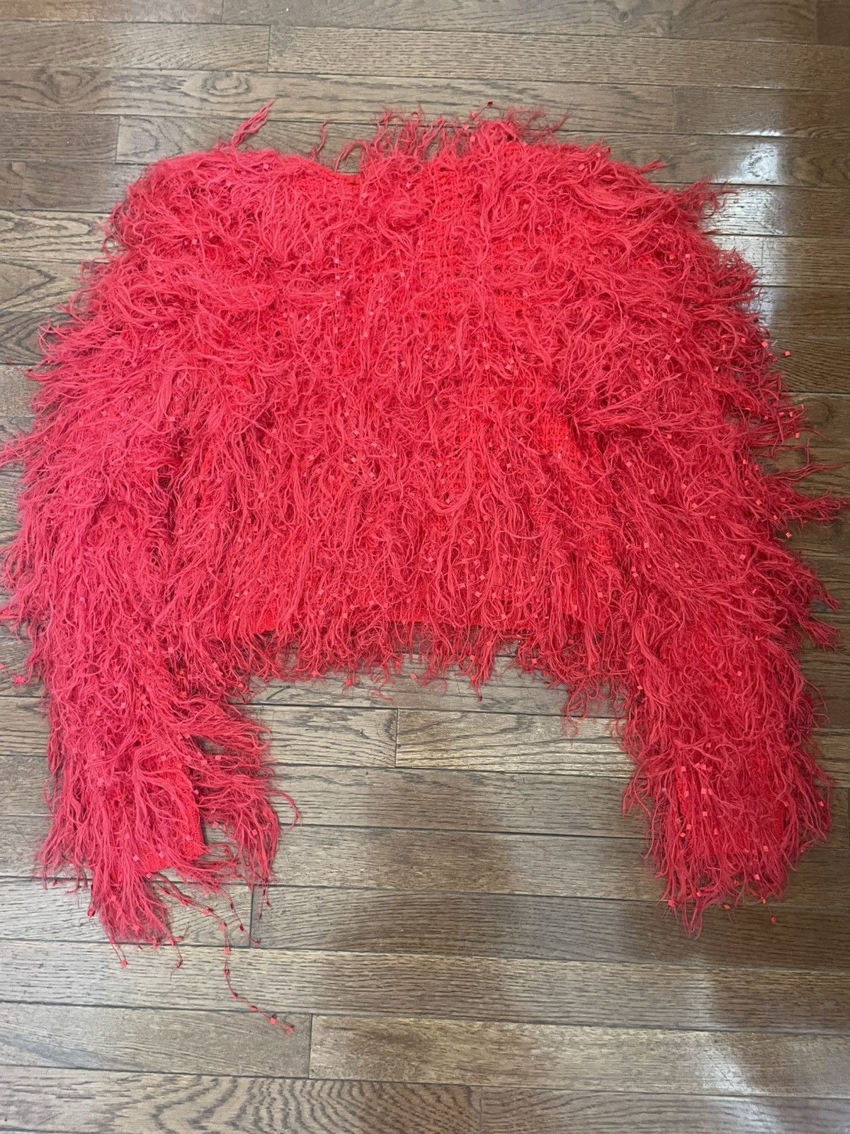 Other Love Sense red fuzzy cropped sweater Size S / US 4 / IT 40 - 2 Thumbnail
