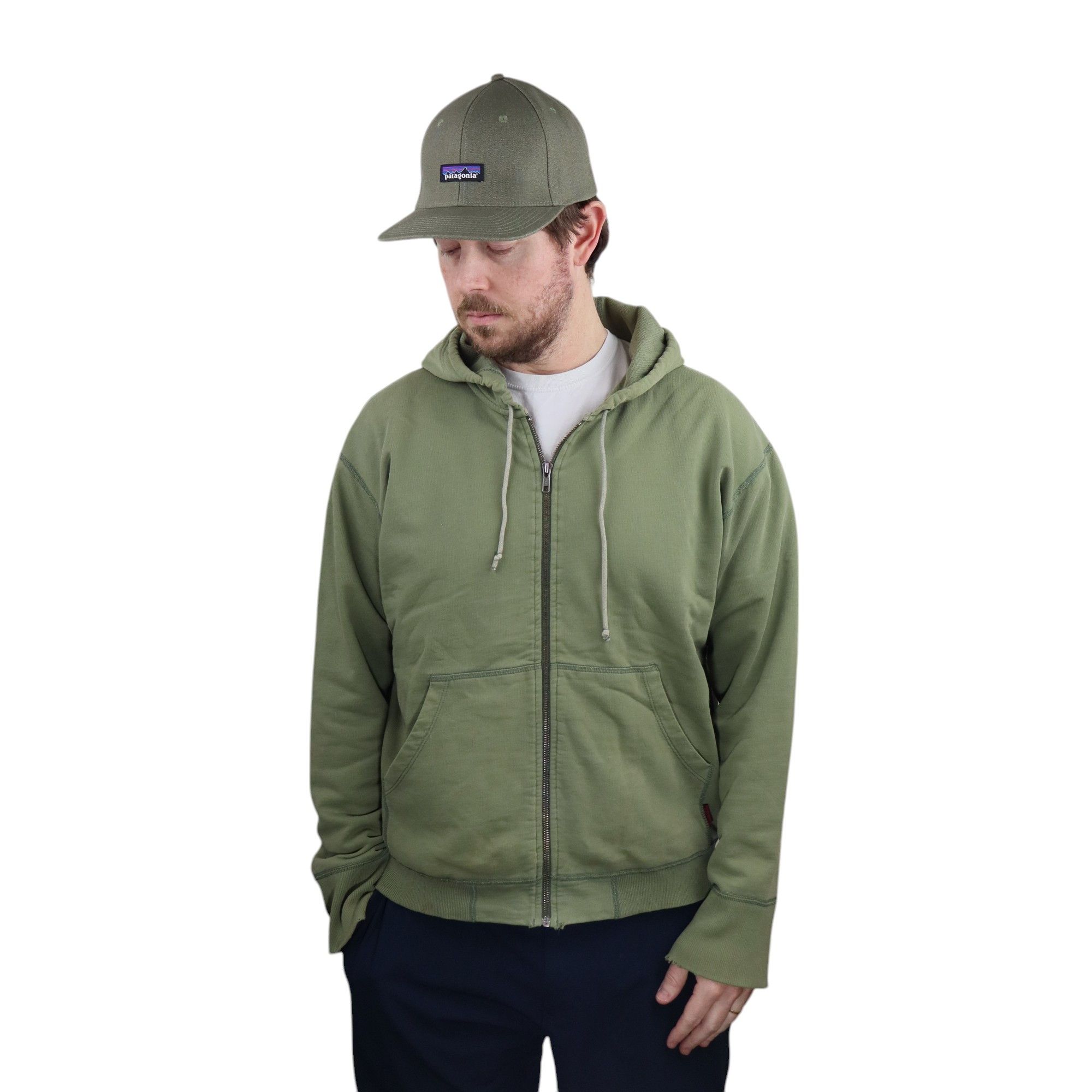Patagonia × Supreme Vintage Patagonia Faded Baggy Hoody Sweatshirt Large Green Size US L / EU 52-54 / 3 - 2 Thumbnail