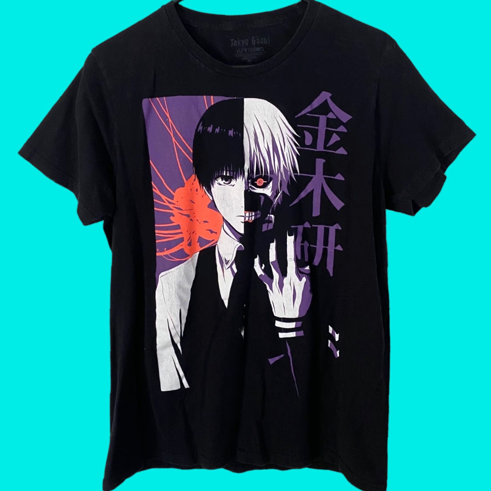Vintage Tokyo Ghoul Ken Kaneki T-Shirt Black Graphic Funimation Anime Tee Men L Large Shirt Size US L / EU 52-54 / 3 - 1 Thumbnail