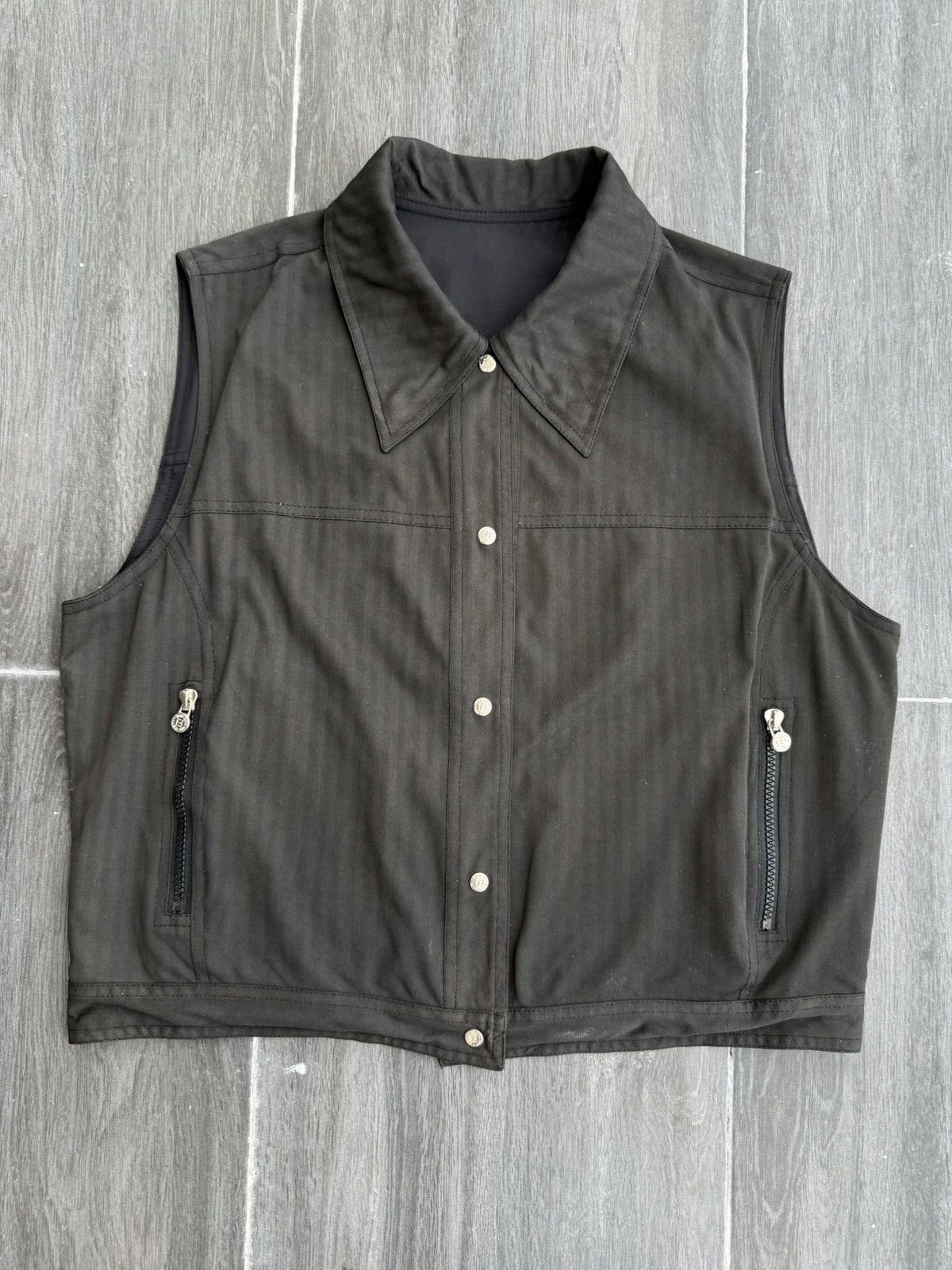 Fendi Vintage 90’s FENDI Reversible Brown/Black Vest Size 40R - 2 Thumbnail
