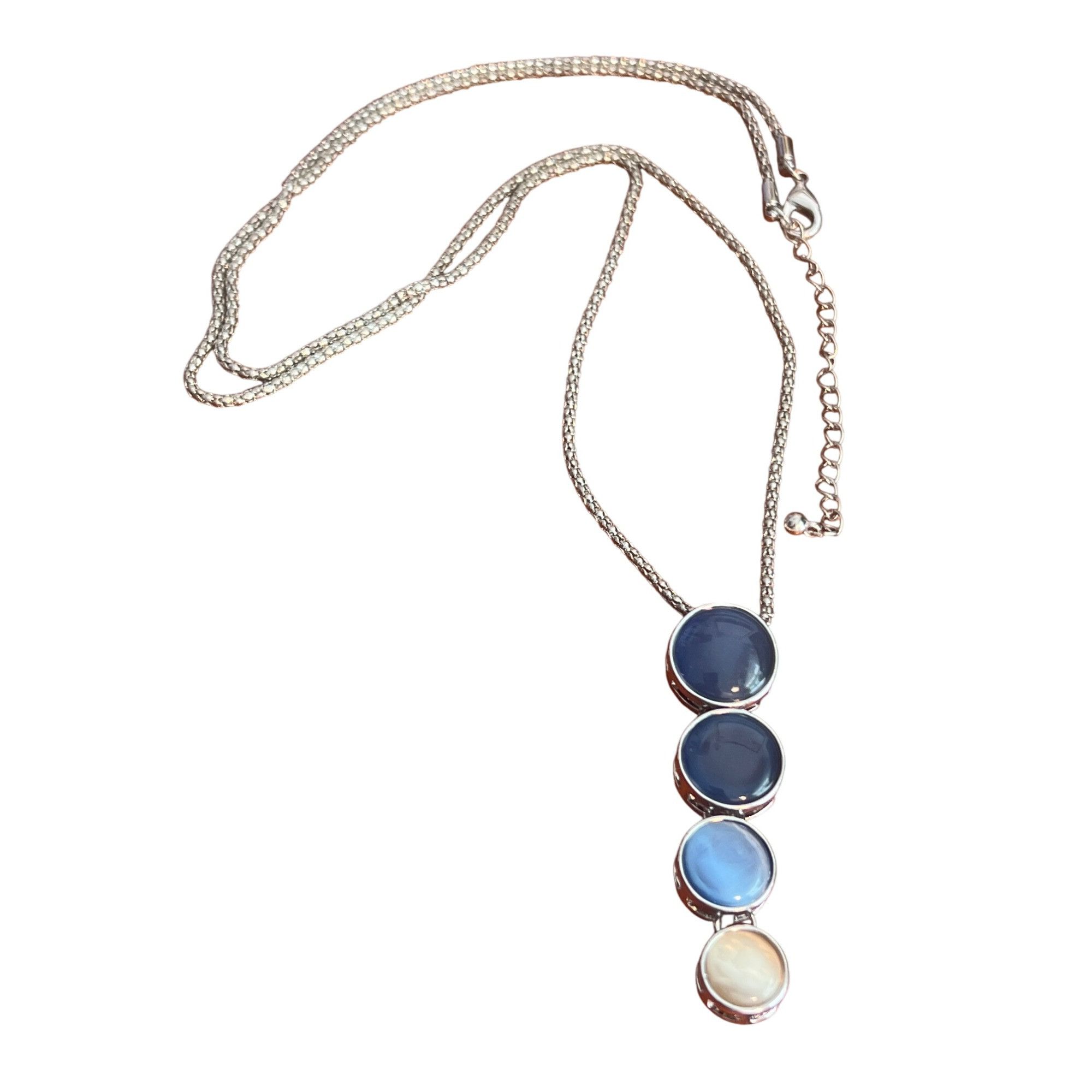 Other Silver Chain Necklace Gradient Blue White Round Articulated Size ONE SIZE - 1 Thumbnail