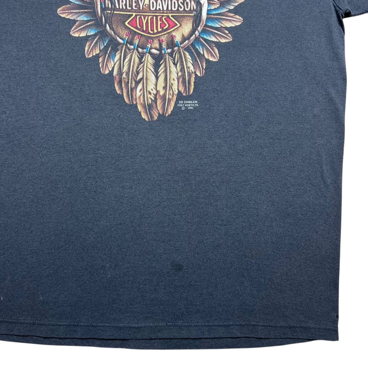 Harley Davidson × Vintage Vtg 1991 Harley Davidson 3D Emblem Native Dream Catcher Tee Size US XL / EU 56 / 4 - 7 Thumbnail