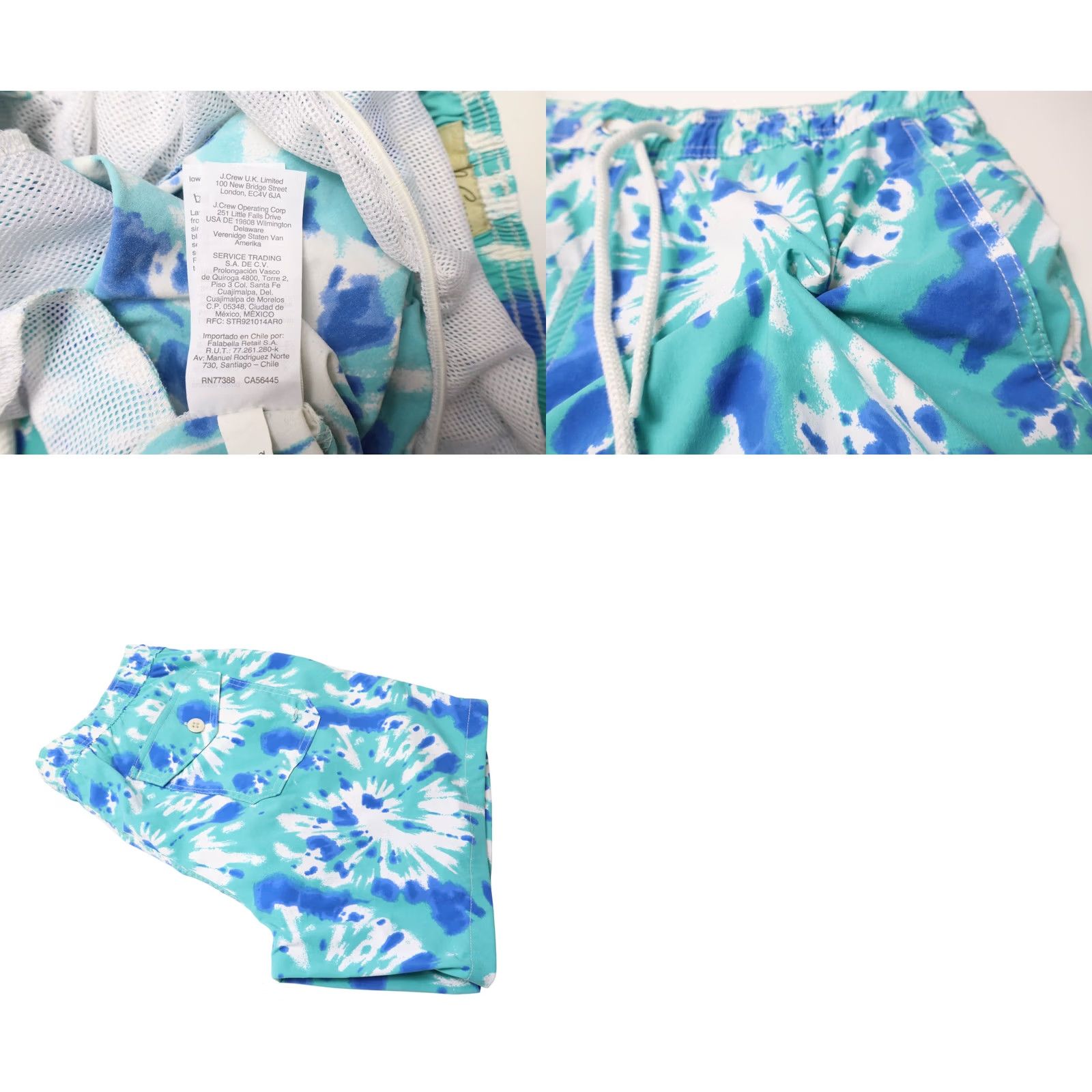 J.Crew J.CREW Original Swimwear Shorts Men's MEDIUM Drawstring Lined Tie-Dye Blue Pattern Slim Pockets 6in Inseam Tie-Dye Size US 31 - 8 Thumbnail