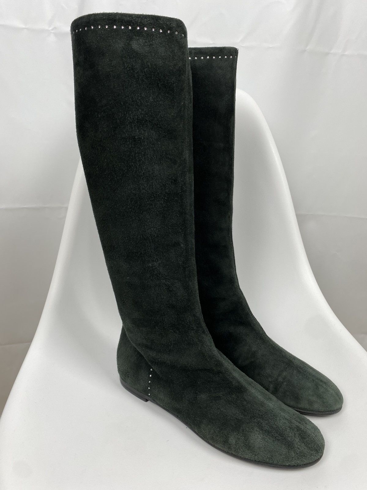 Other Vicini Genuine Suede Dark Green Boots Knee Length size 39.5 Size US 9.5 / IT 39.5 - 1 Thumbnail