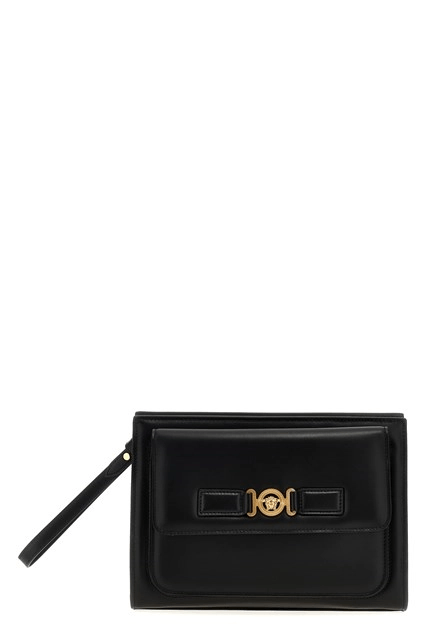 Versace VERSACE La Medusa Black Leather Pouch New & Authentic Size ONE SIZE - 4 Thumbnail