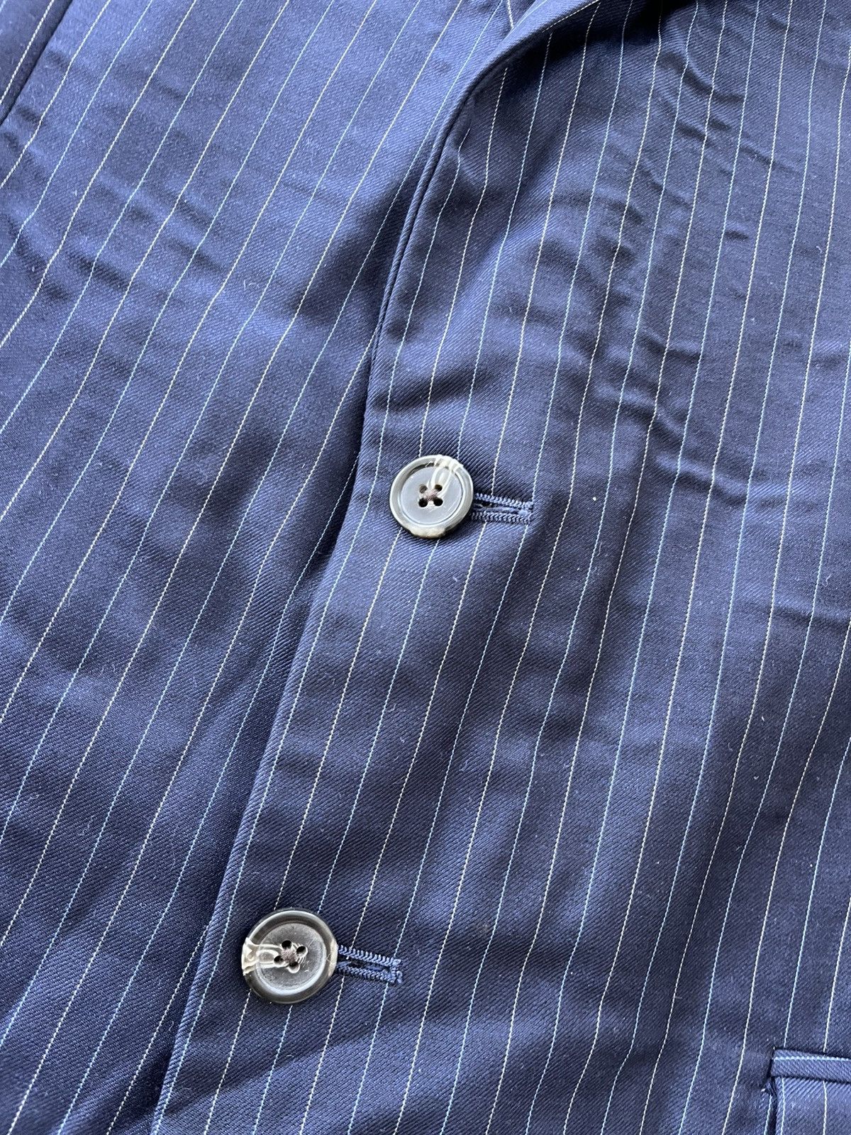 Polo Ralph Lauren Vintage Polo Ralph Lauren Navy Striped Blazer Avantgarde Y2K Size 44R - 9 Thumbnail