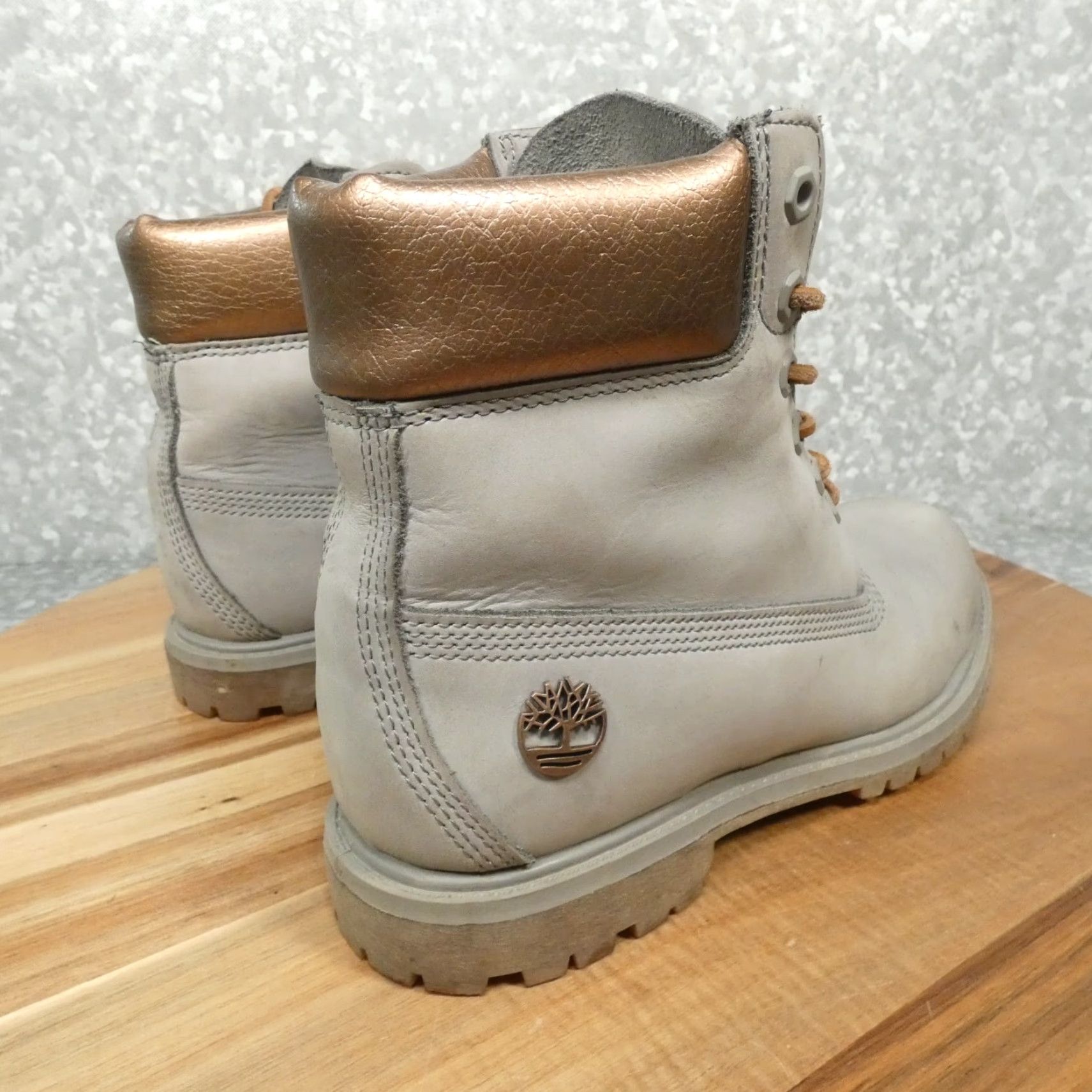 VINTAGE Timberland Boots Women Ankle Waterproof Nubuck Gray
