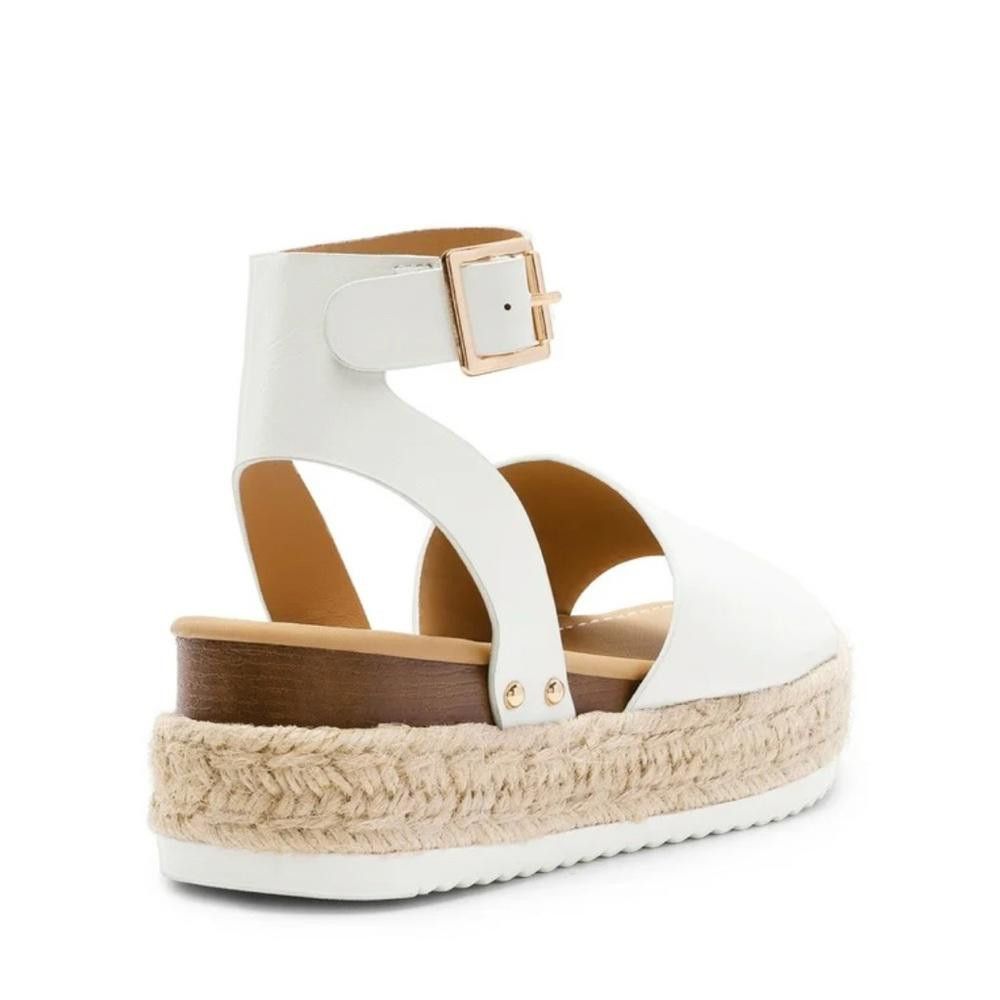 Designer BNWT White Platform Society Sandals with Ankle Strap Size US 6 / IT 36 - 3 Thumbnail