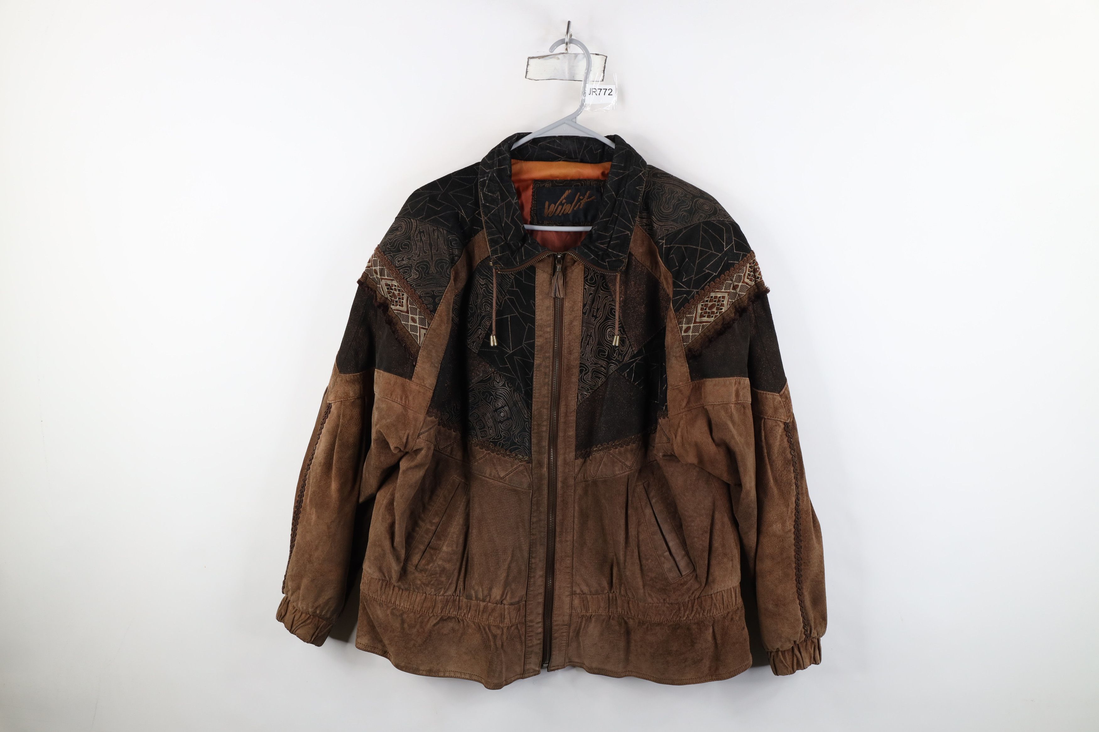 Vintage Vintage 90s Streetwear Patchwork Suede Leather Jacket Size L / US 10 / IT 46 - 1 Thumbnail