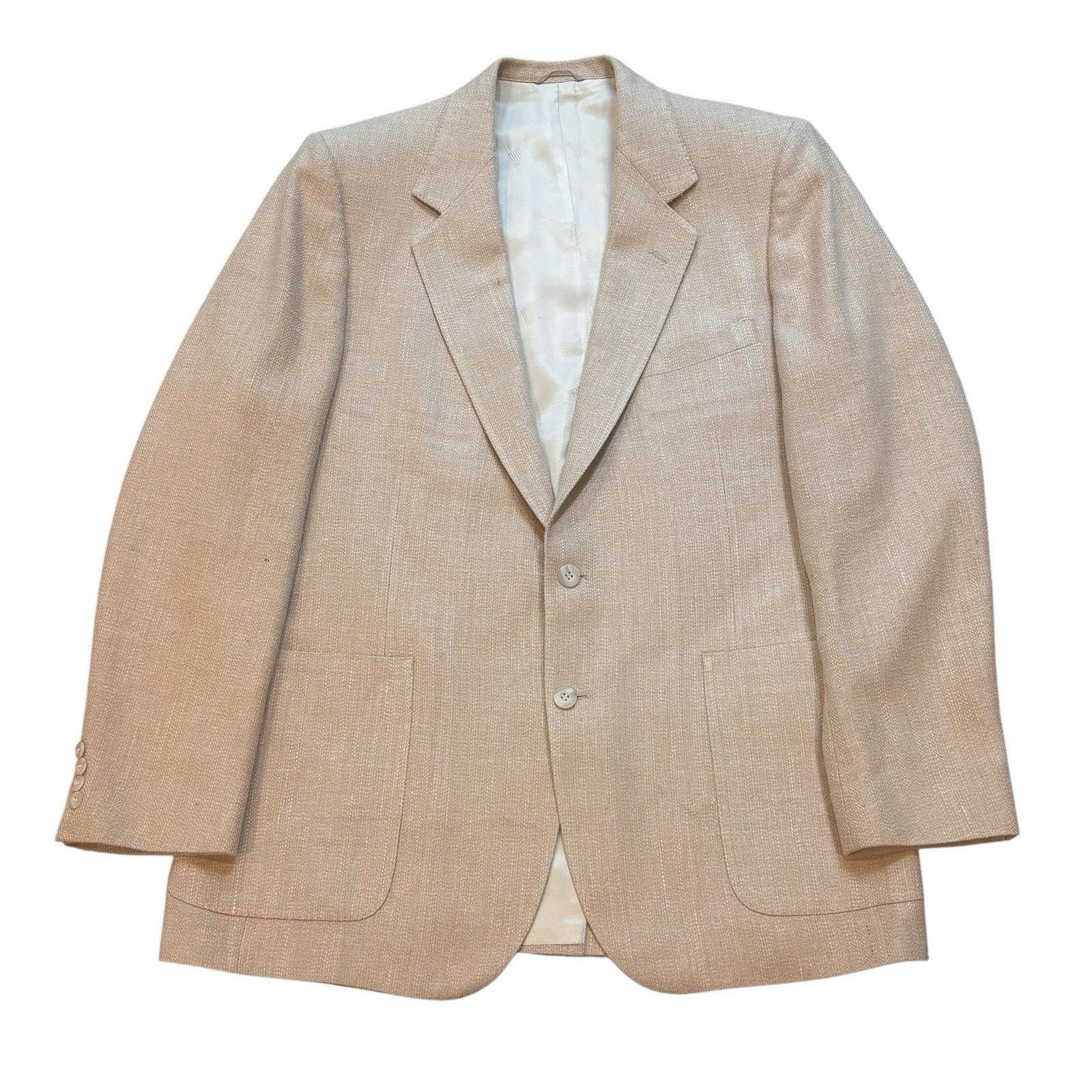 Lanvin Vintage Lanvin Light Tan Textured Linen Blazer USA 42R* Size 42R - 1 Thumbnail
