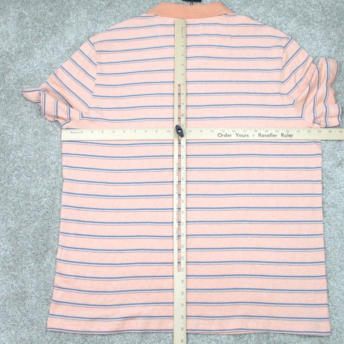 Jos. A. Bank Jos. A. Bank Polo Shirt NWT Men XL Orange/Gray Striped 100% Cotton Pullover Short Sleeve Button Logo Casual, Driving, Golf, Walking Mens Size US XL / EU 56 / 4 - 7 Thumbnail