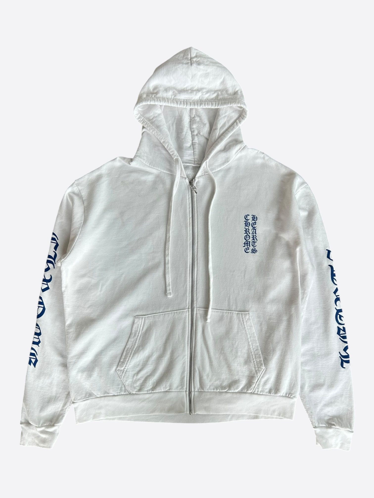 Chrome Hearts Chrome Hearts White & Blue Script Logo Zip Up Hoodie Size US L / EU 52-54 / 3 - 1 Thumbnail