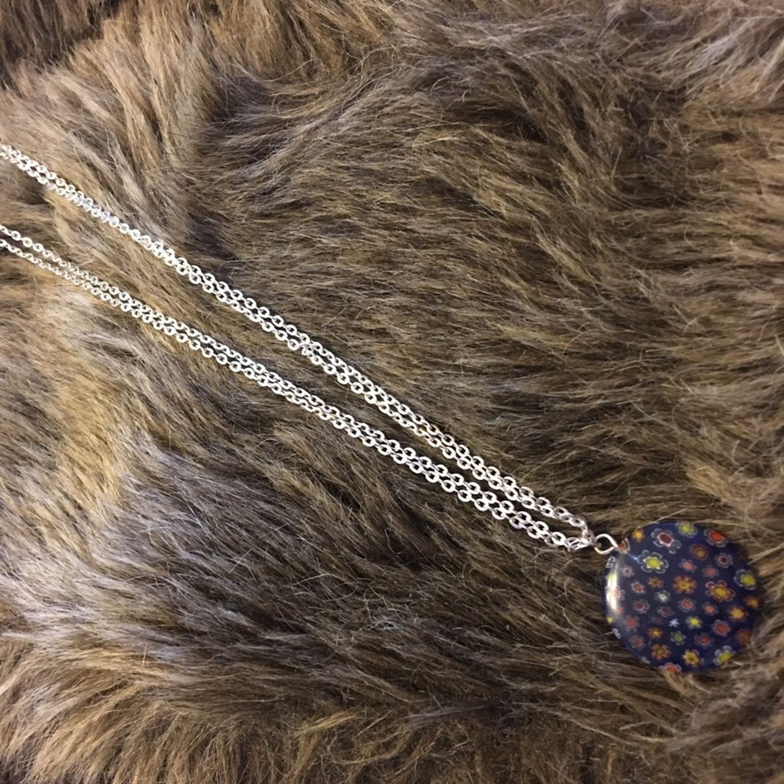 Jewelry Floral glass pendant double strand necklace Size ONE SIZE - 8 Thumbnail