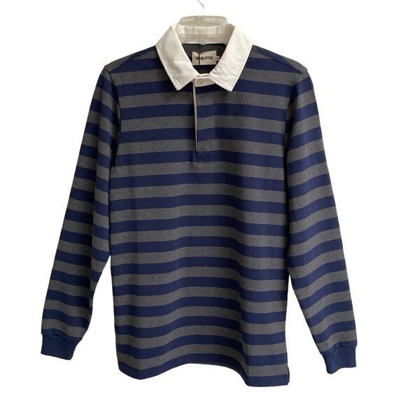 Taylor Stitch Taylor Stitch The Heavy Bag Rugby Shirt in navy blue stripe Size US XS / EU 42 / 0 - 2 Thumbnail