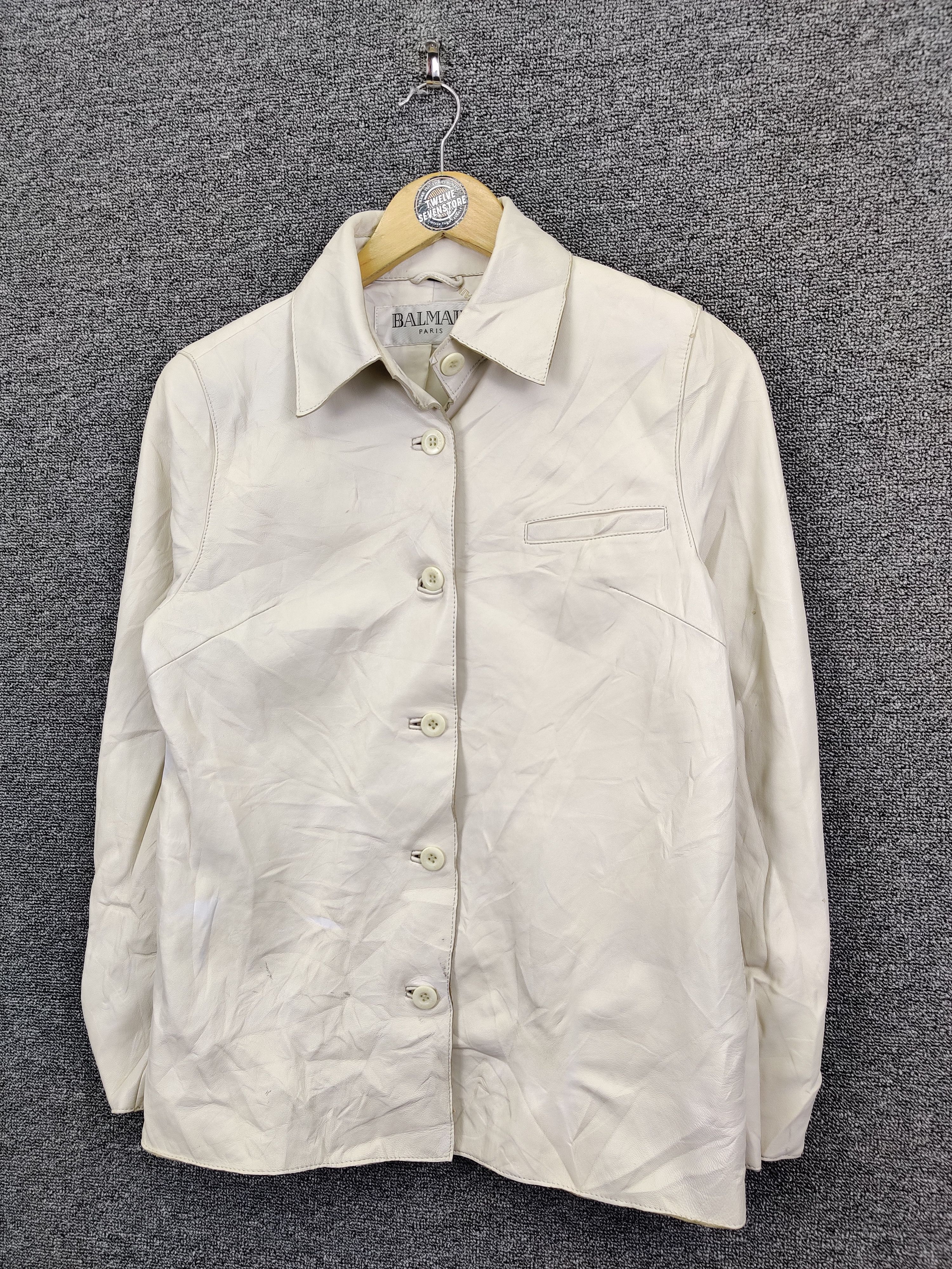 Balmain Vintage Balmain Paris Button Ups Leather Jacket Size US M / EU 48-50 / 2 - 2 Thumbnail