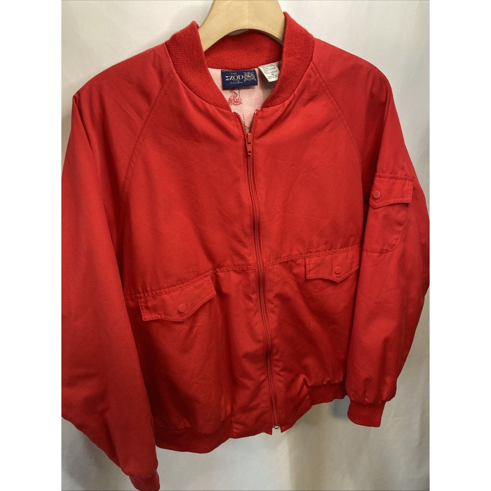 Izod VTG Izod Club Jacket Mens M Red Zip Golf Lined Bomber 80s Size US M / EU 48-50 / 2 - 2 Thumbnail