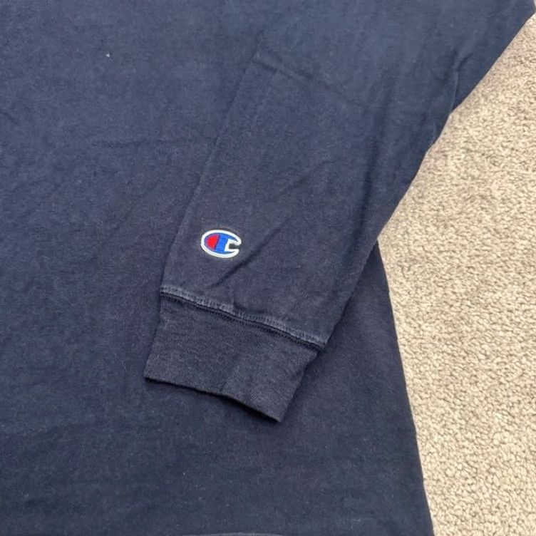 Champion Champion Men's Long Sleeve T-Shirt Navy Blue Crew Neck Casual Activewear Medium Size US M / EU 48-50 / 2 - 4 Thumbnail