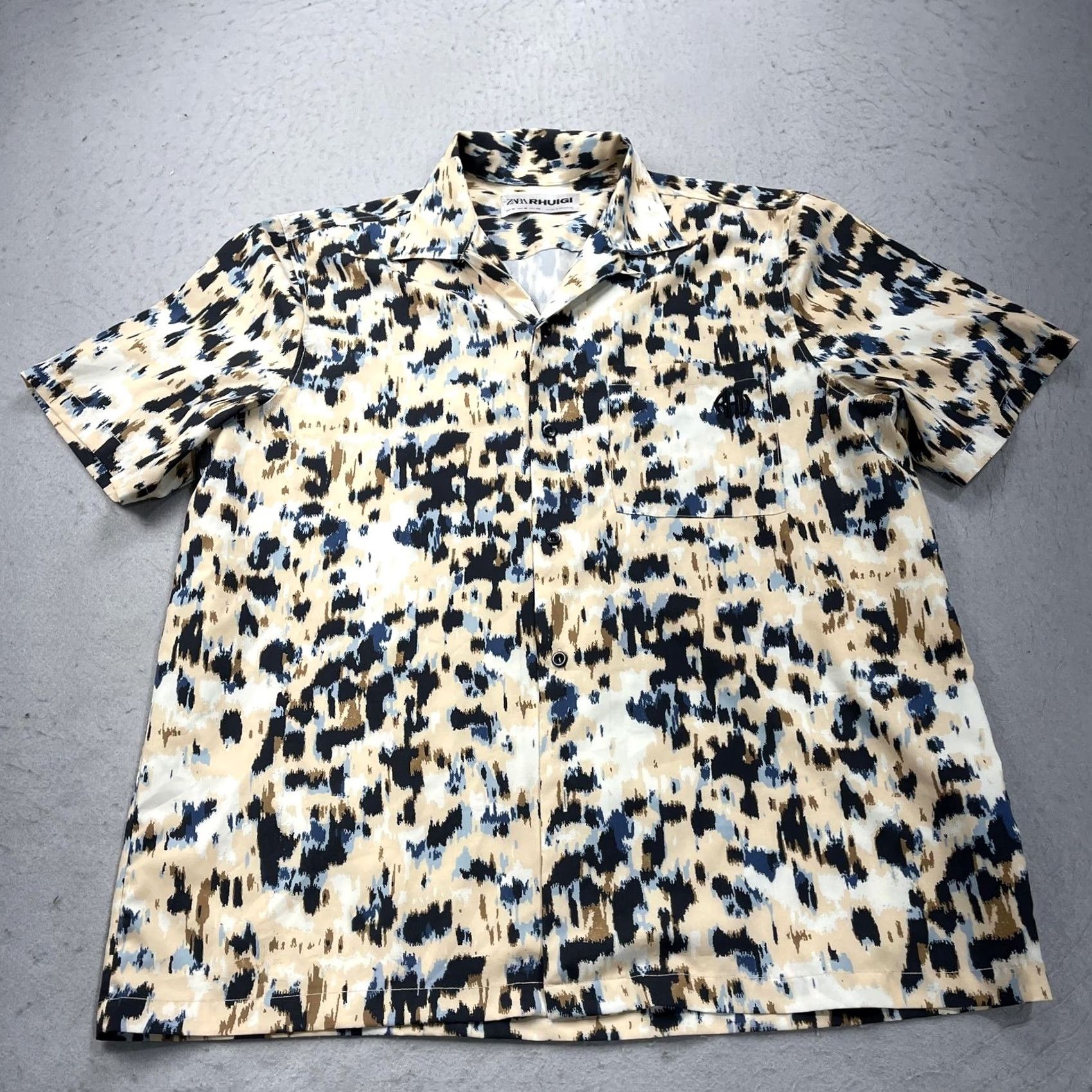 Zara ZARA RHUIGI Shirt Mens Medium Animal Print Short Sleeve Button Camp Loop Collar Size US M / EU 48-50 / 2 - 2 Thumbnail