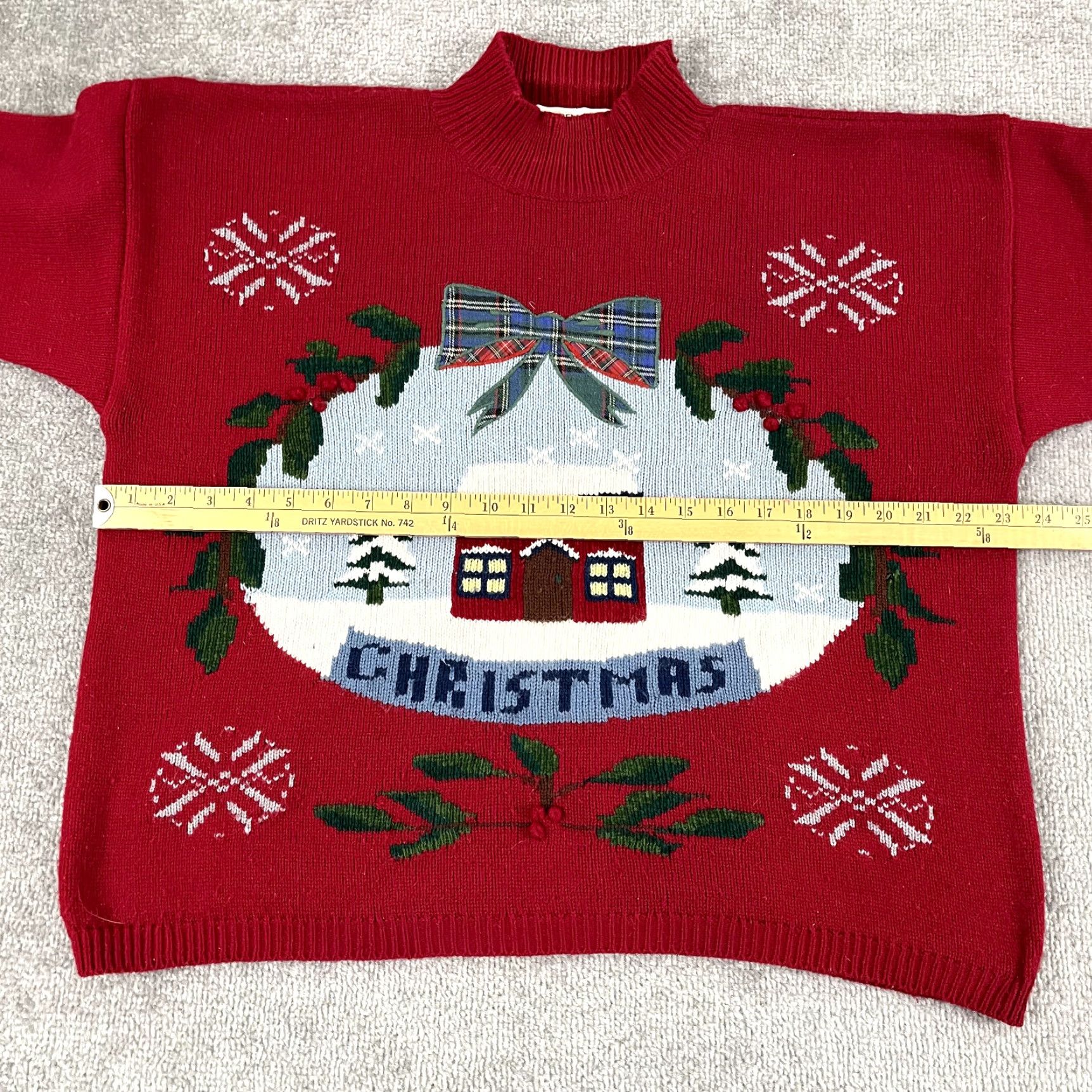 Vintage KAREN SCOTT Sweater Women Large Red Angora Blend Mock Neck Christmas Holiday Casual Workwear Knit Pullover Size L / US 10 / IT 46 - 5 Thumbnail
