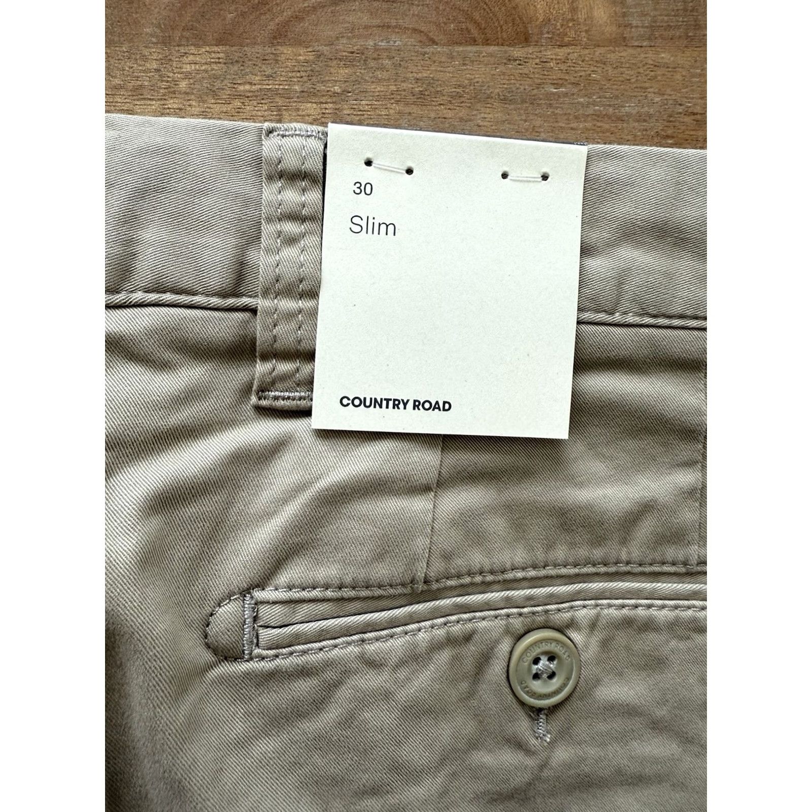 Country Road Country Road Chino Pants Mens 30 Slim Beige 32x32 Flat Front 5-Pocket Office Casual Formal Business Wear Slim Stretch Cotton Elastane Invoice: N/A Size US 30 / EU 46 - 5 Thumbnail