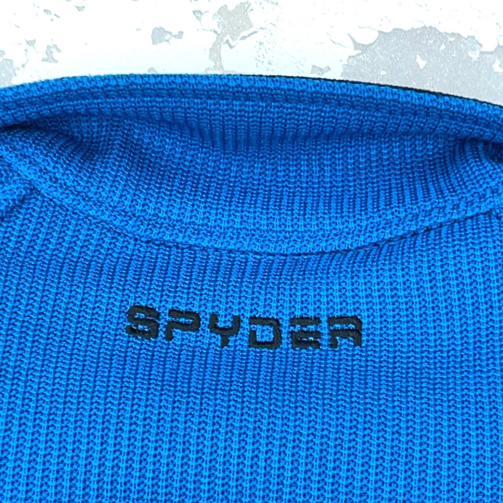 Spyder Spyder Jacket Men Medium Blue Black Pullover Thermal Waffle Knit Sweater B4* Size US M / EU 48-50 / 2 - 7 Thumbnail