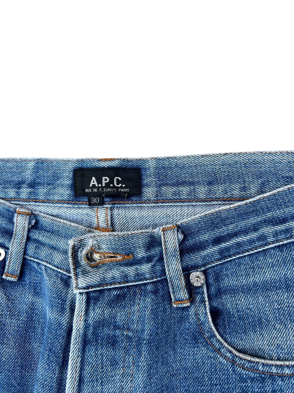 A.P.C. Vintage A.P.C. Distressed Rip Off Leg Denim Selvedge Jeans Size US 30 / EU 46 - 12 Thumbnail