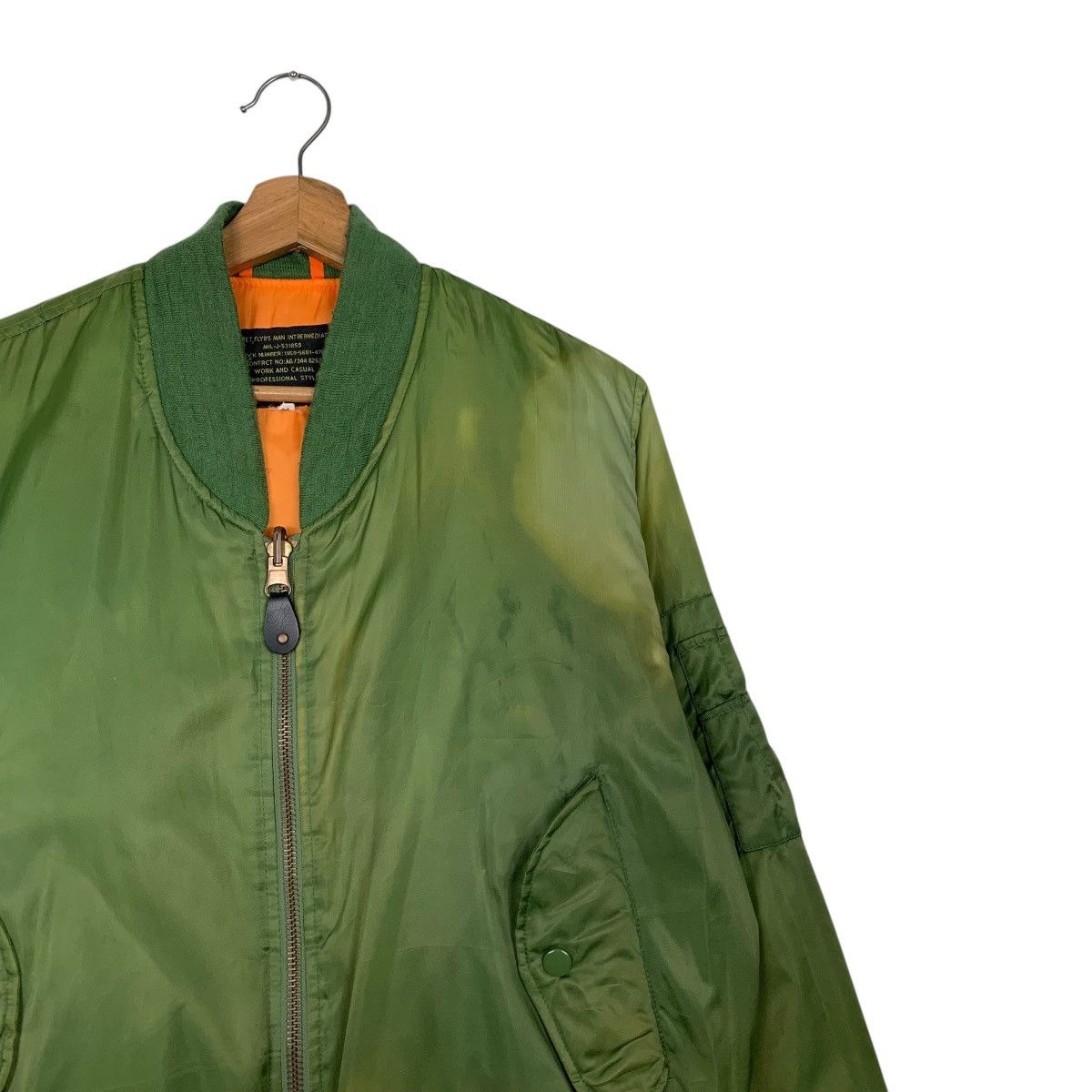 Vintage BE-J Work and Casual Trashed Bomber Jacket #2480-C111 Size US M / EU 48-50 / 2 - 6 Thumbnail