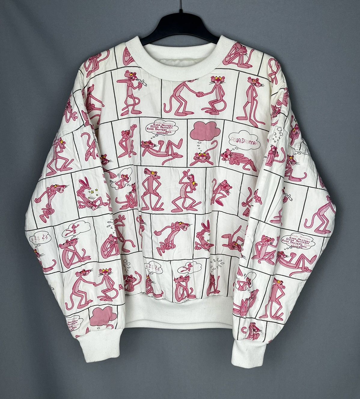 image of Vintage Anima Pink Panther Big Logo Sweatshirt Jacket, Men's (Size Large)