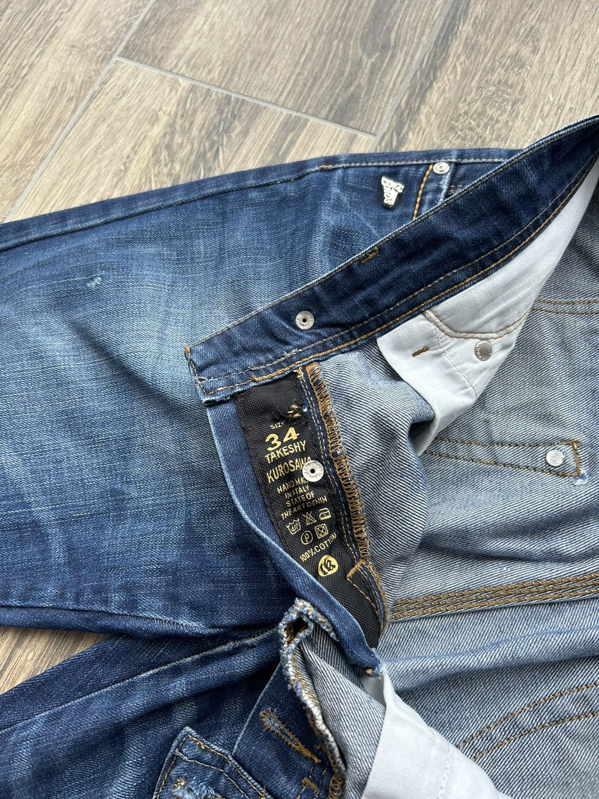 Japanese Brand × Takeshy Kurosawa Takeshy Kurosawa distressed denim jeans mens Japanese style Size US 34 / EU 50 - 4 Thumbnail
