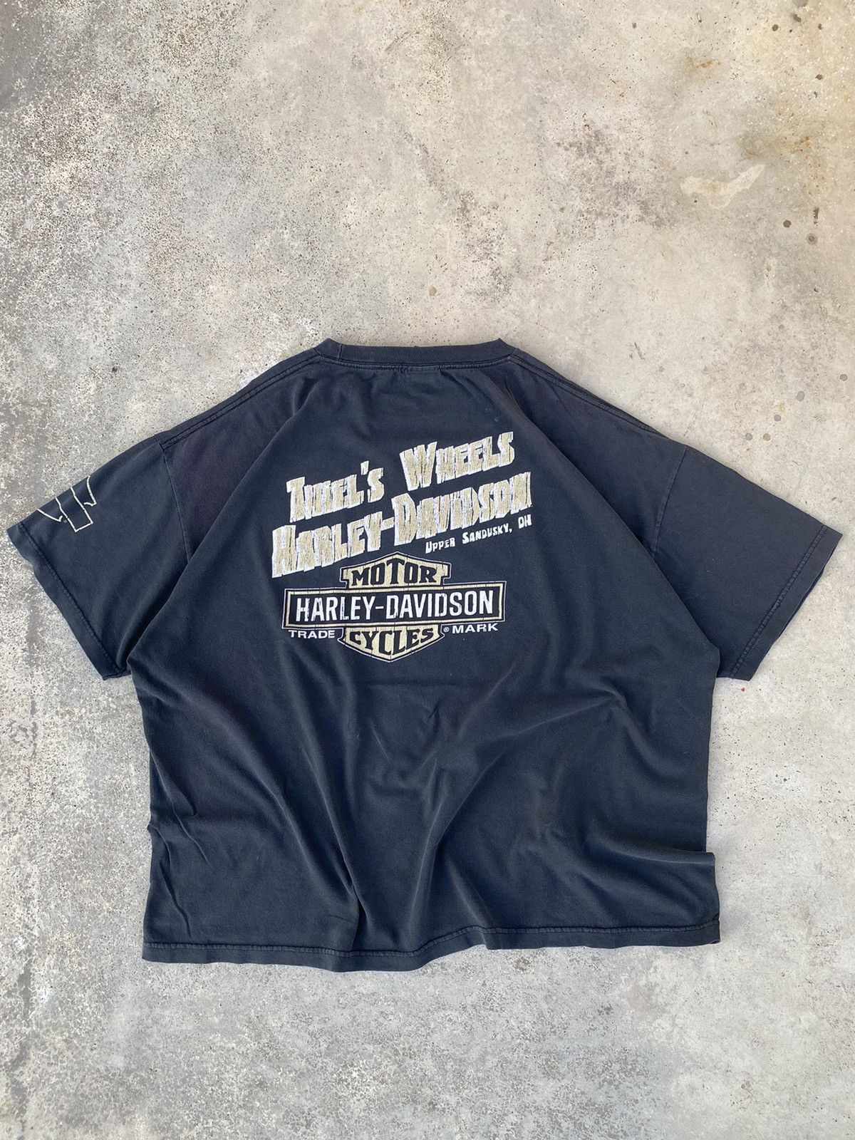 Harley Davidson Vintage Harley Davidson Faded Black Boxy Tees Size US XXL / EU 58 / 5 - 3 Thumbnail