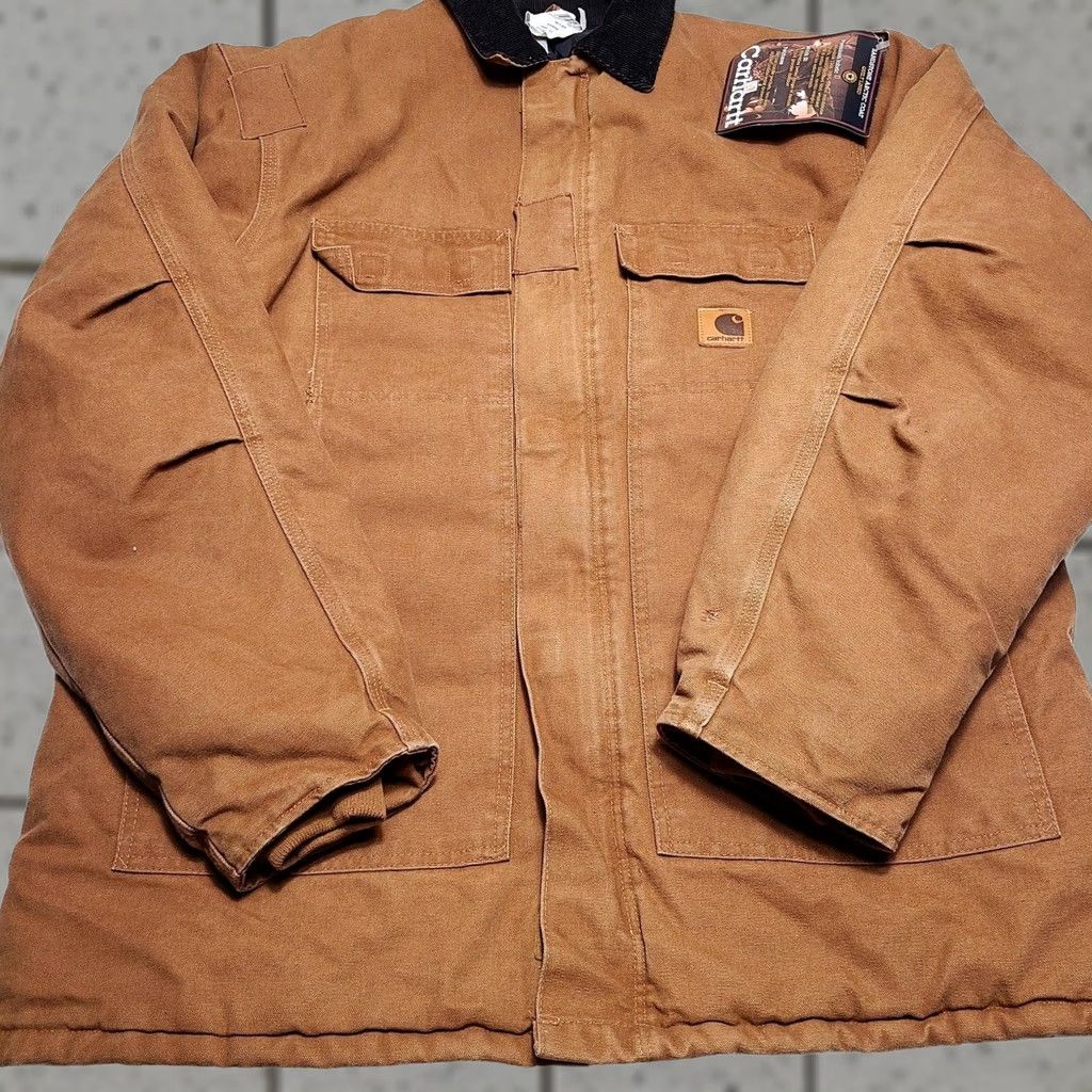 Carhartt VINTAGE Carhartt C26 Coat Quilt Lined Men XL Tall Sandstone Artic Brown Nylon Lined 90s Outdoor USA Classic Embroidered Zip-Hook & Loop Mens Coa t Size US XL / EU 56 / 4 - 1 Thumbnail