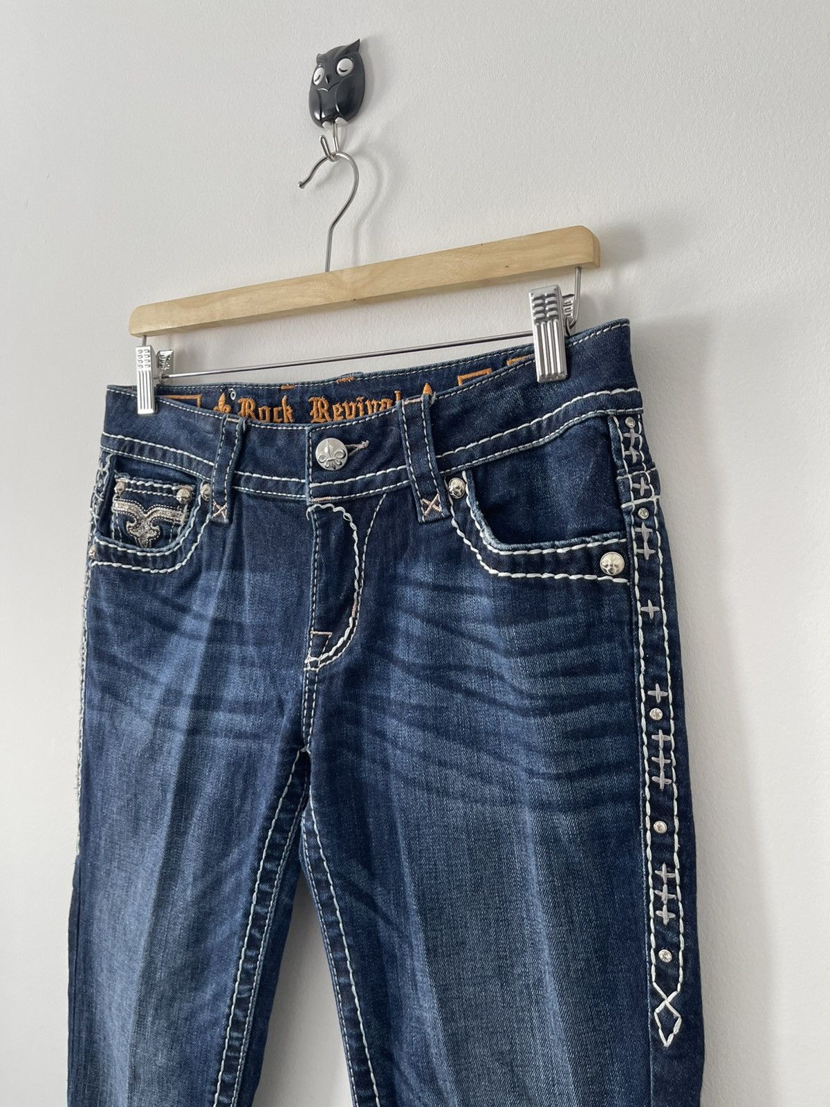 Rock Revival Rare ROCK REVIVAL Skinny Embellished Flap Pockets Size US 29 - 10 Thumbnail