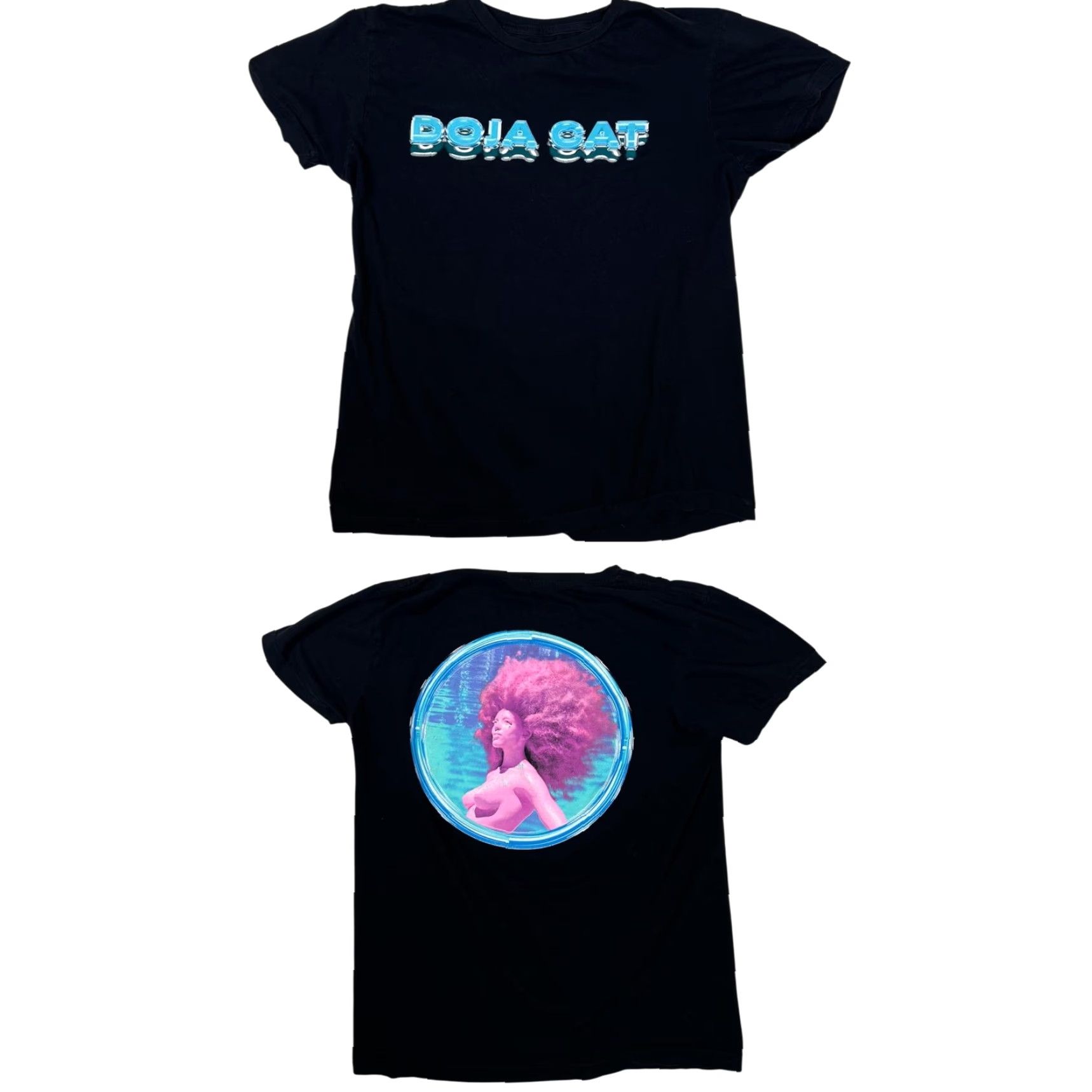 Vintage Doja Cat T-Shirt Women's Medium Black Portrait Graphic Album Art Music Tee Size M / US 6-8 / IT 42-44 - 2 Thumbnail