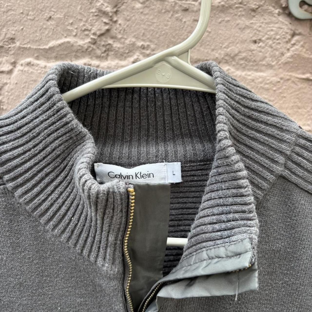 Calvin Klein Early 2000s Calvin Klein Grey Quarter Zip Sweatshirt Size US L / EU 52-54 / 3 - 4 Thumbnail