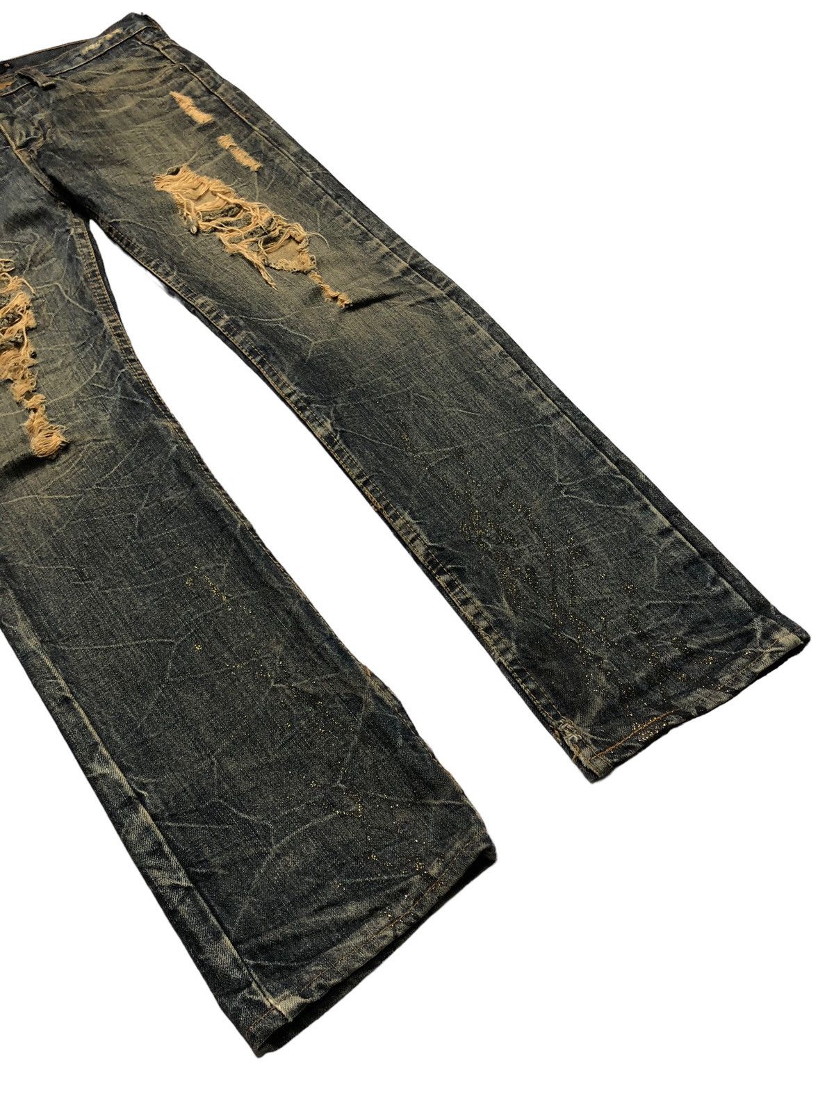 Japanese Brand Japanese Brand KUI distressed glitter rusty denim pants Size US 33 - 7 Thumbnail