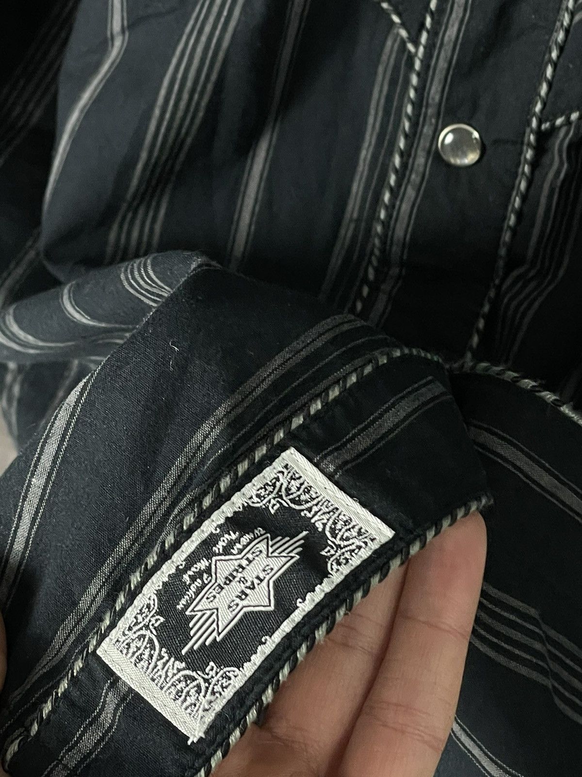 Affliction × Japanese Brand × Vintage Vintage Y2K Embroidered Punk Gothic Opium Shirt Button Ups Size US L / EU 52-54 / 3 - 12 Thumbnail
