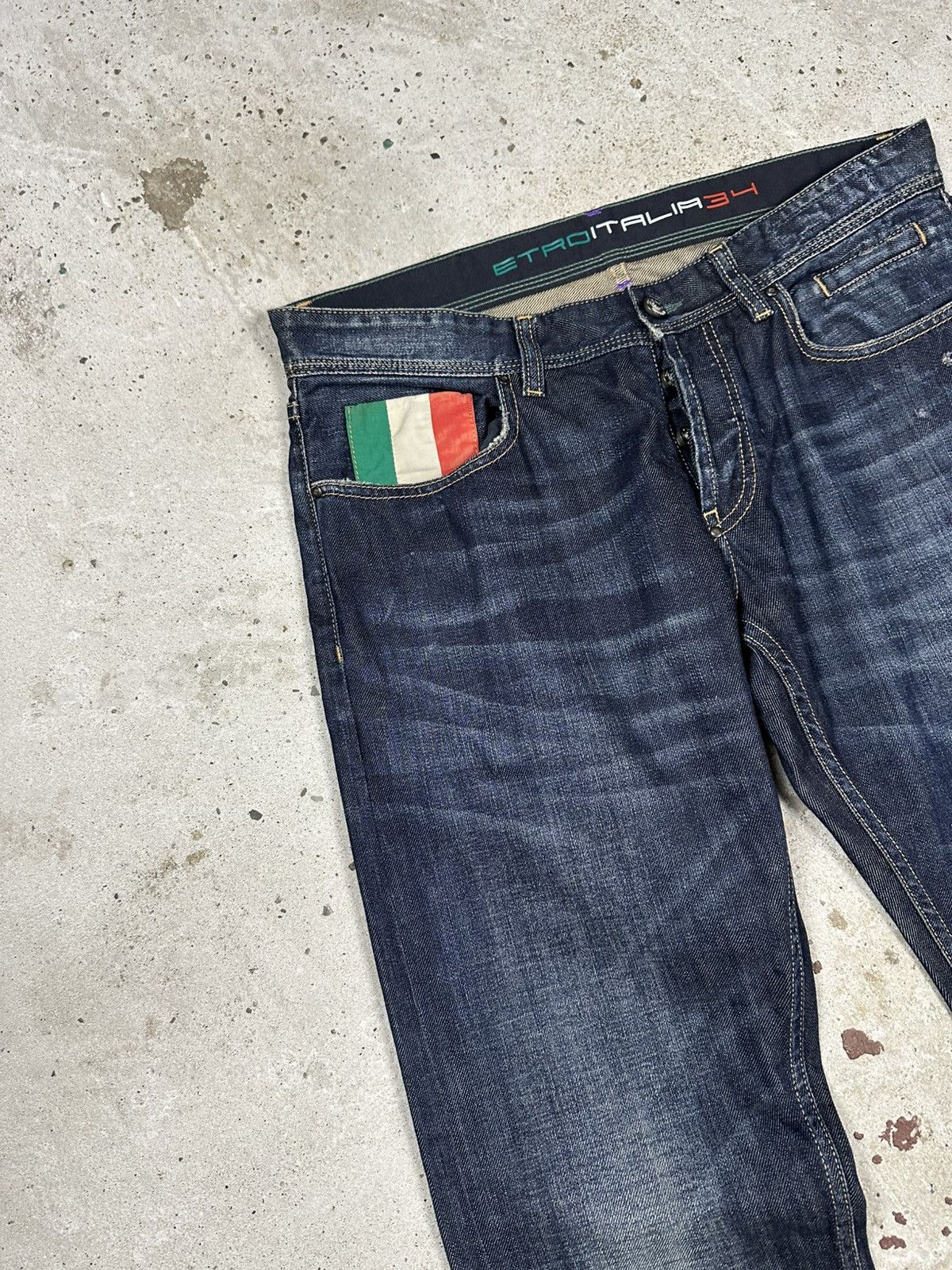 Etro Etro Italia 34 Milano Navy Denim Pants Jeans Flag Size US 34 / EU 50 - 7 Thumbnail