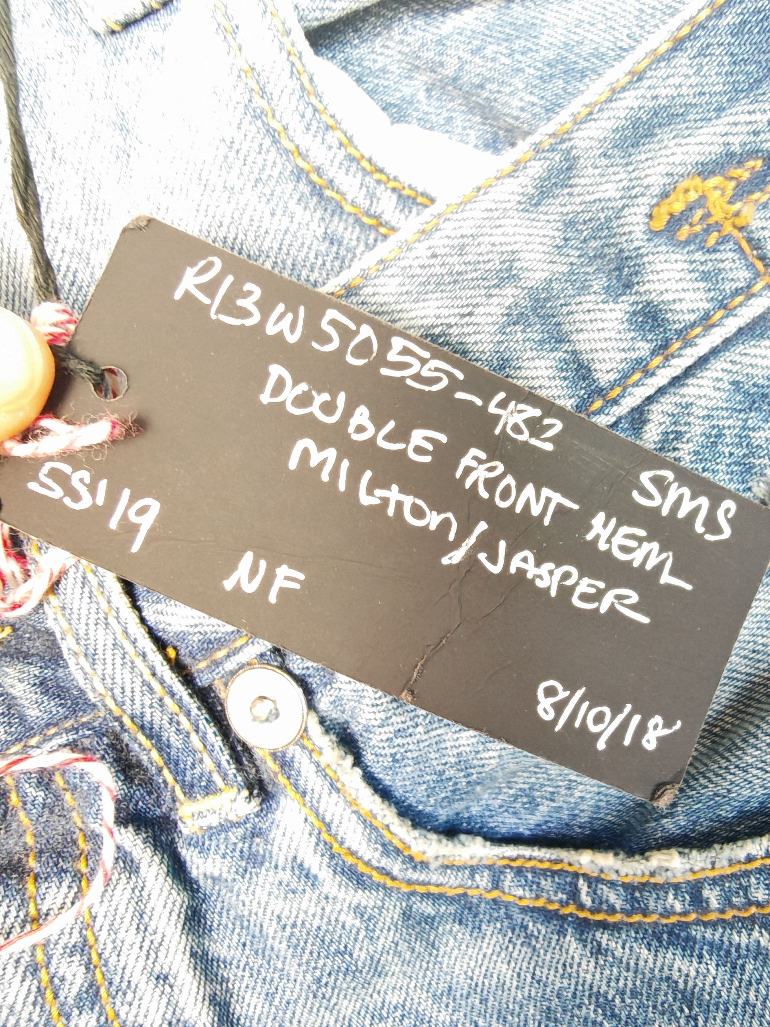 R13 RARE sample "Double Front" Layered Distressed Denim Skirt Size 27" / US 4 / IT 40 - 7 Thumbnail