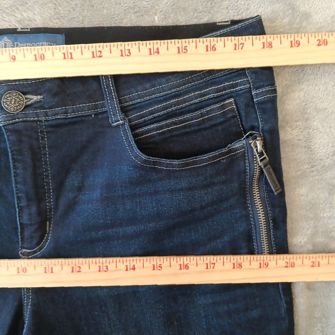 Vintage Democracy Absolution Ankle Jeans Womens Size 14 Blue Dark Wash Zipper Accent Size 36" / US 14 / IT 50 - 3 Thumbnail