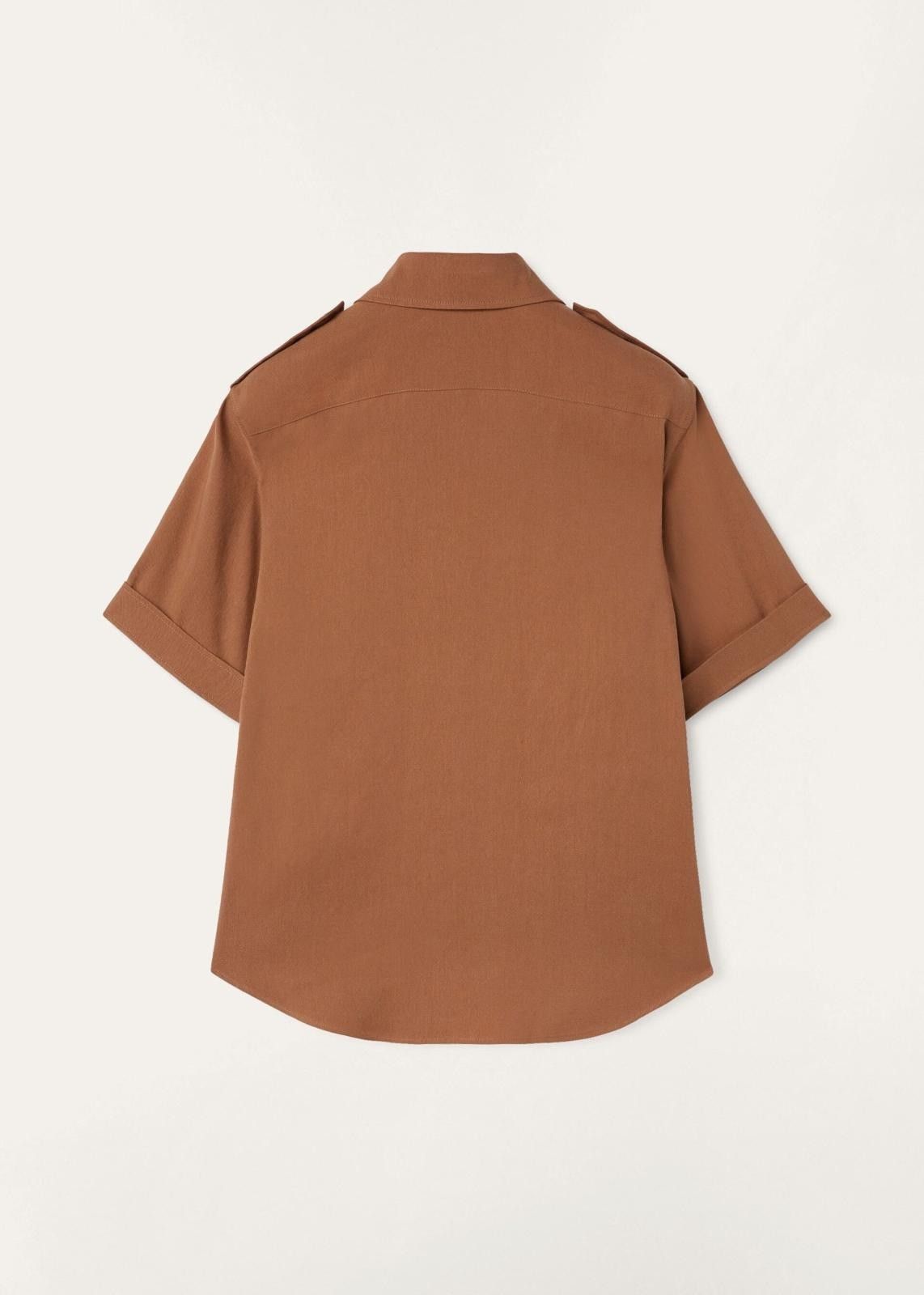 Loro Piana o1srvl11e0824 Annalisa Paper Silk Shirt in Brown Size XS / US 0-2 / IT 36-38 - 2 Thumbnail