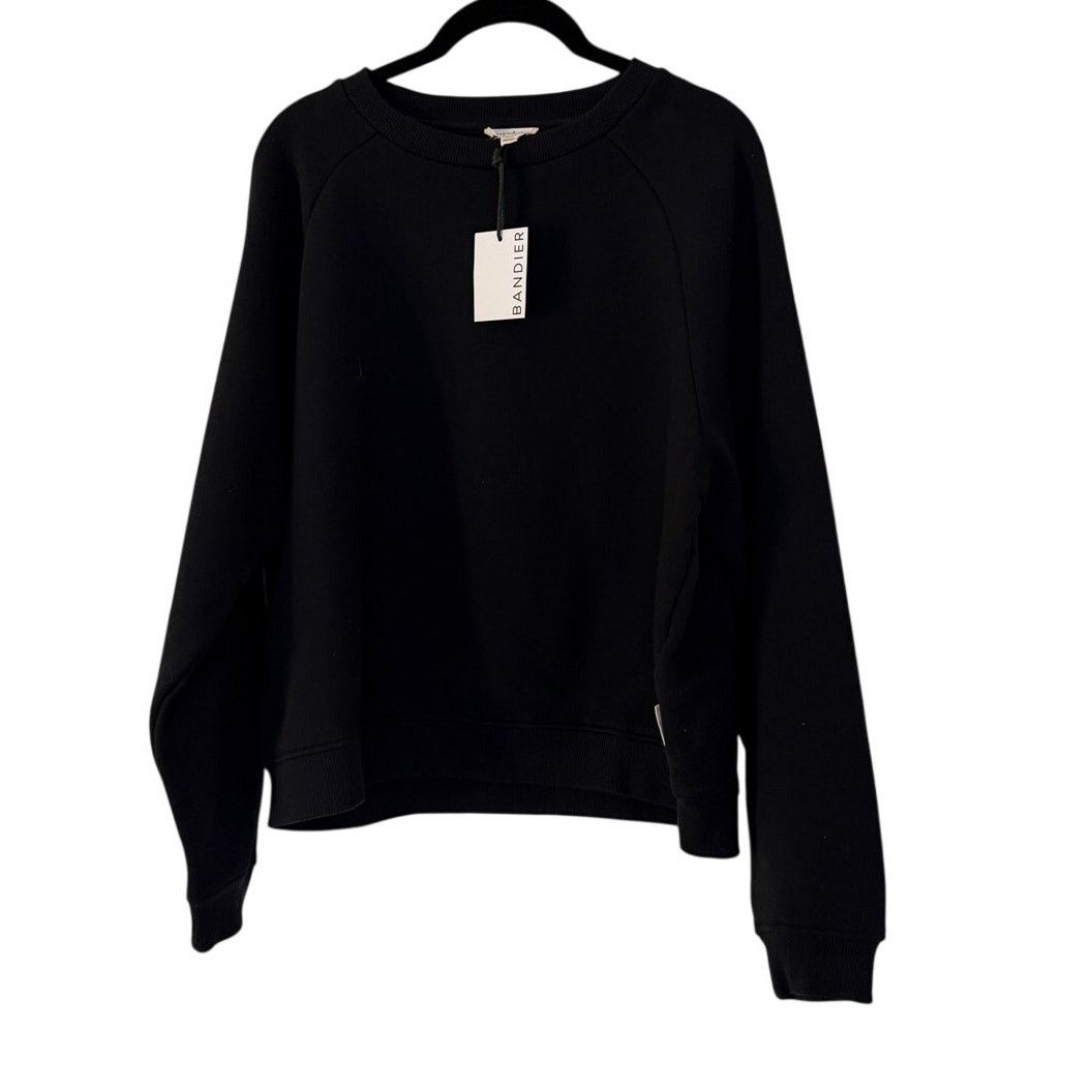 Other Bandier NWT Women's Black Weekend Fleece Crewneck - Size M / US 6-8 / IT 42-44 - 1 Thumbnail