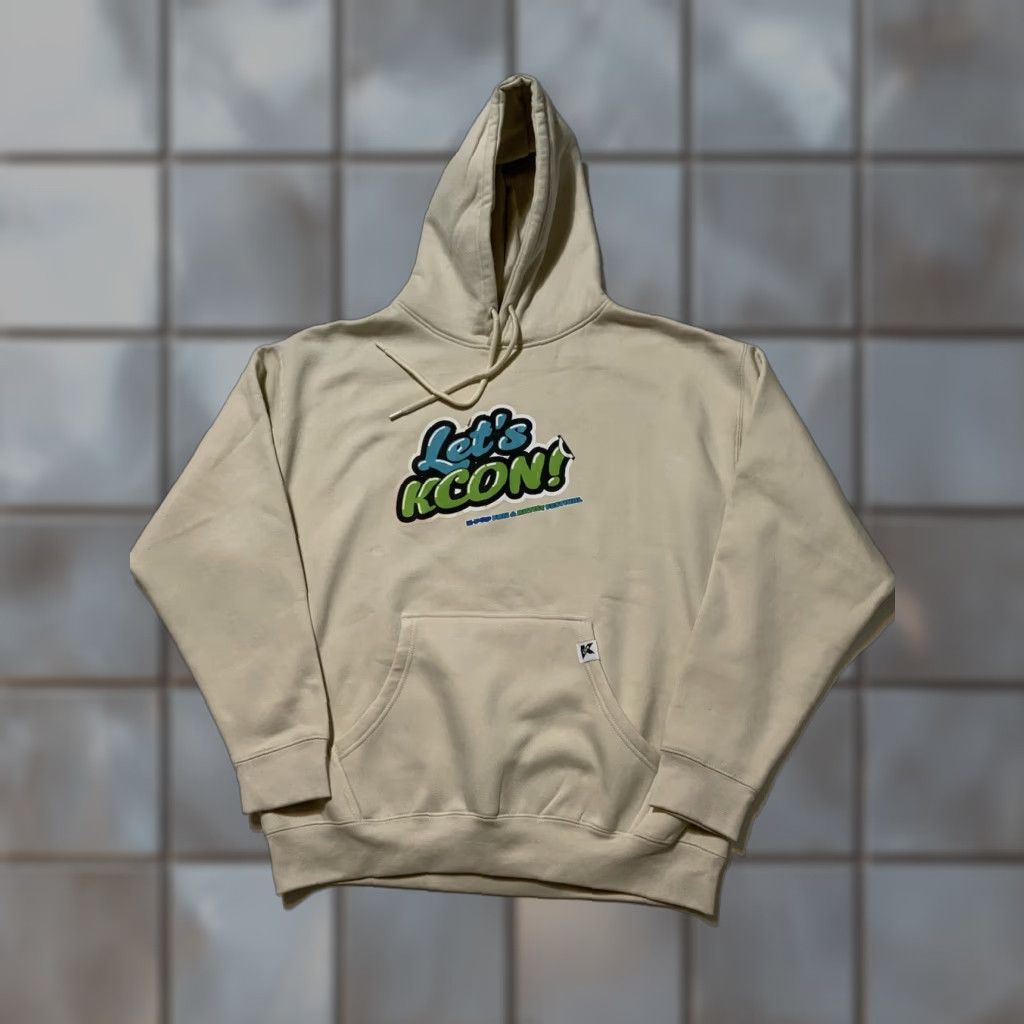 Vintage KCON Los Angeles 2024 K Pop Artist Festival Merch Lineup Pullover Hoodie Sz. XL Men Beige Size US XL / EU 56 / 4 - 1 Thumbnail