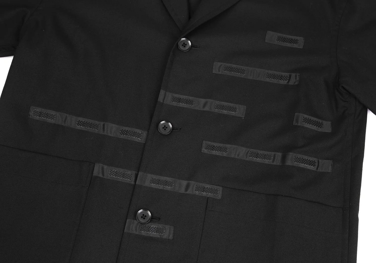 Yohji Yamamoto Wool Gabardine Patchwork Long Jacket in Black Size US L / EU 52-54 / 3 - 5 Thumbnail